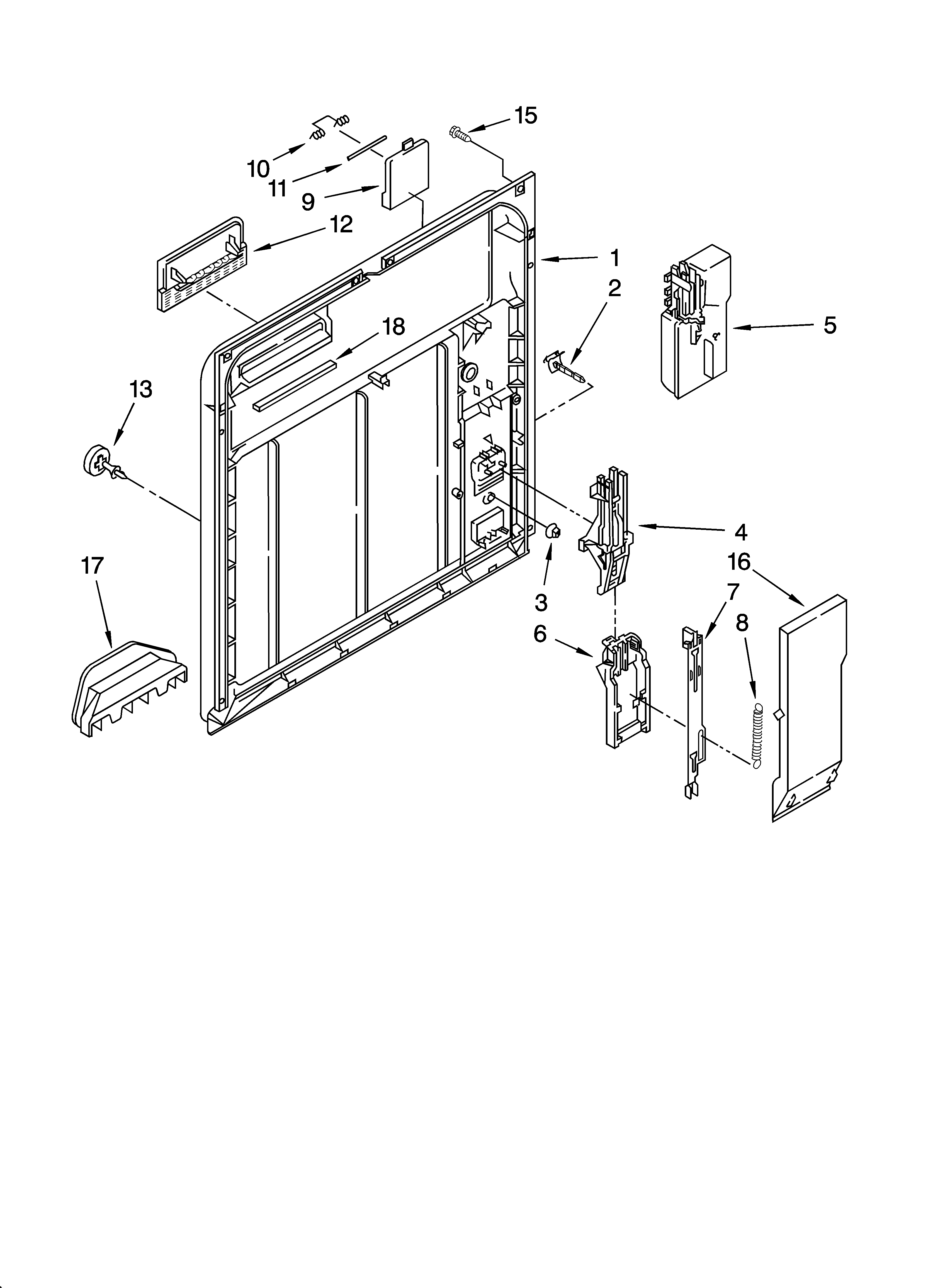 Kenmore 665744520 inner door parts diagram
