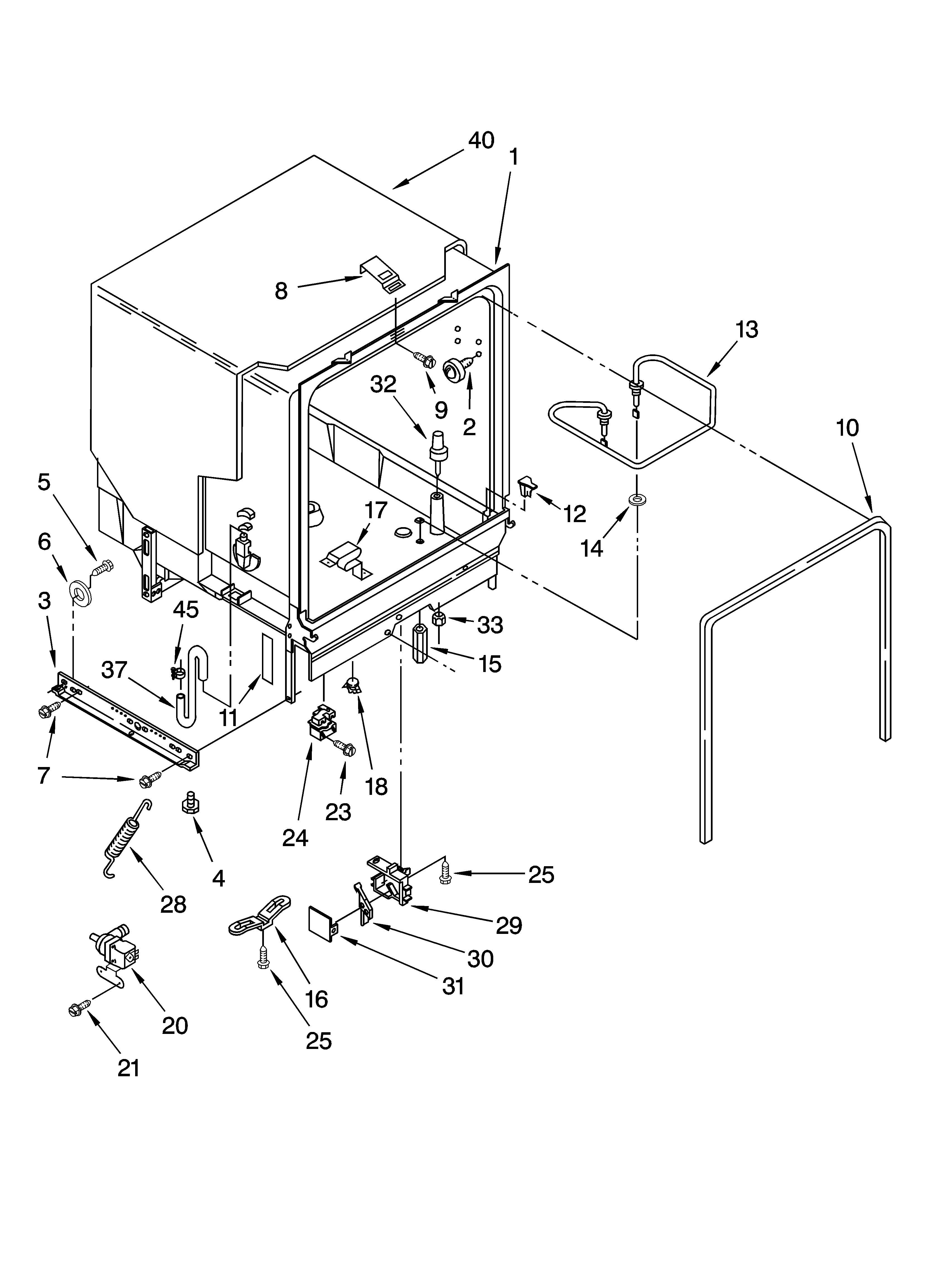 Kenmore 665744520 tub assembly parts diagram
