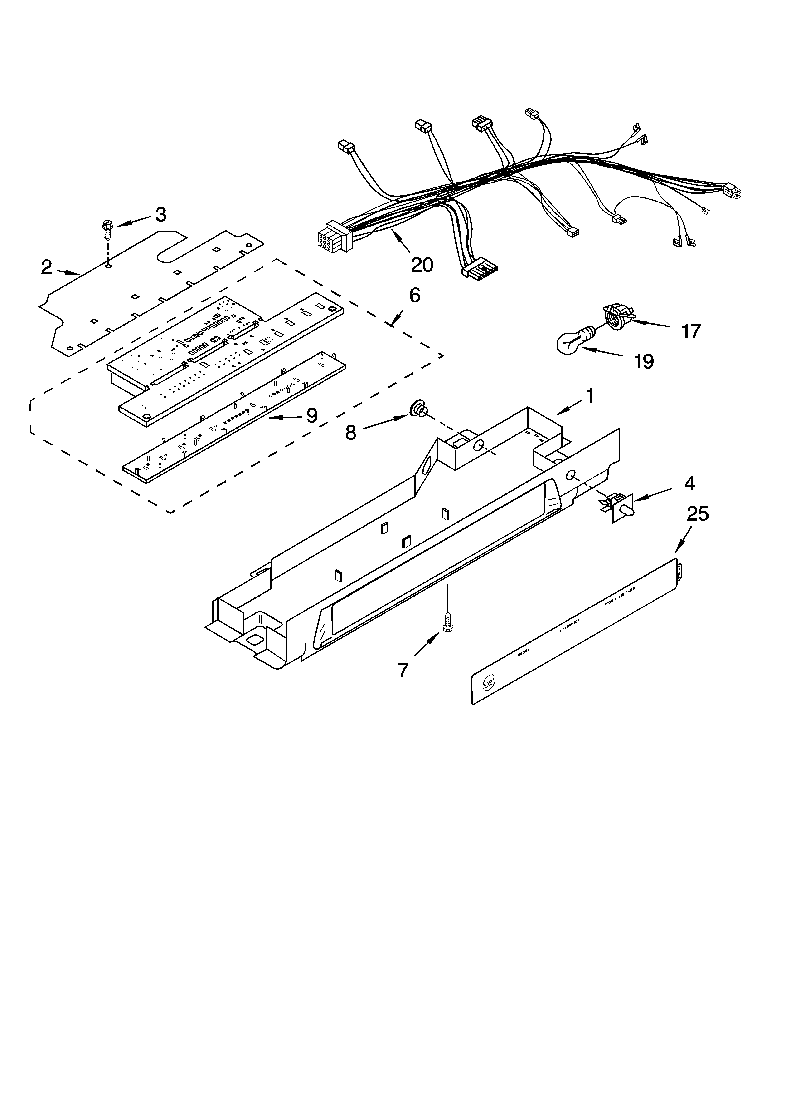 Kenmore 10654594400 control parts diagram