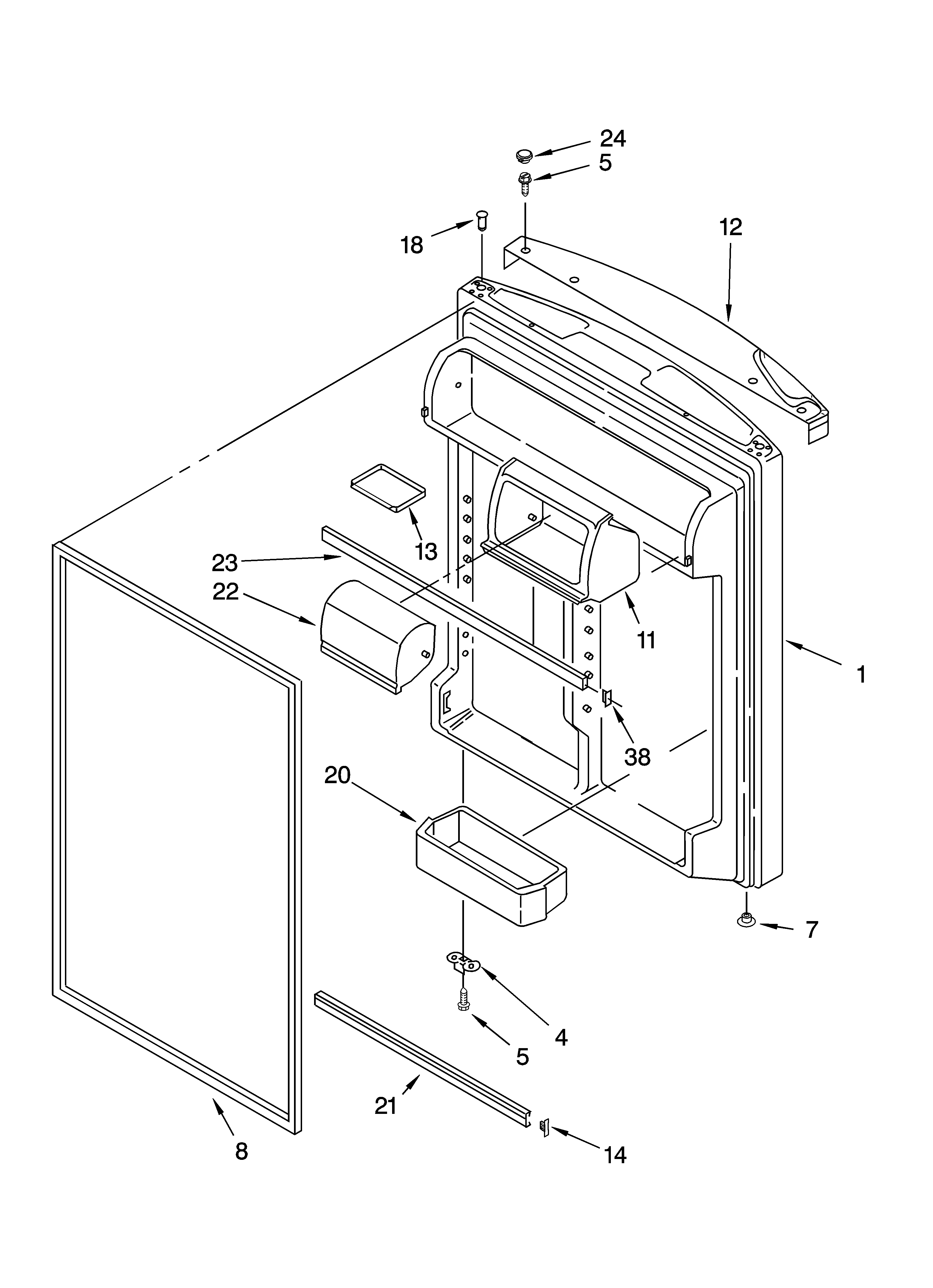 Kenmore 10676949400 refrigerator door parts diagram
