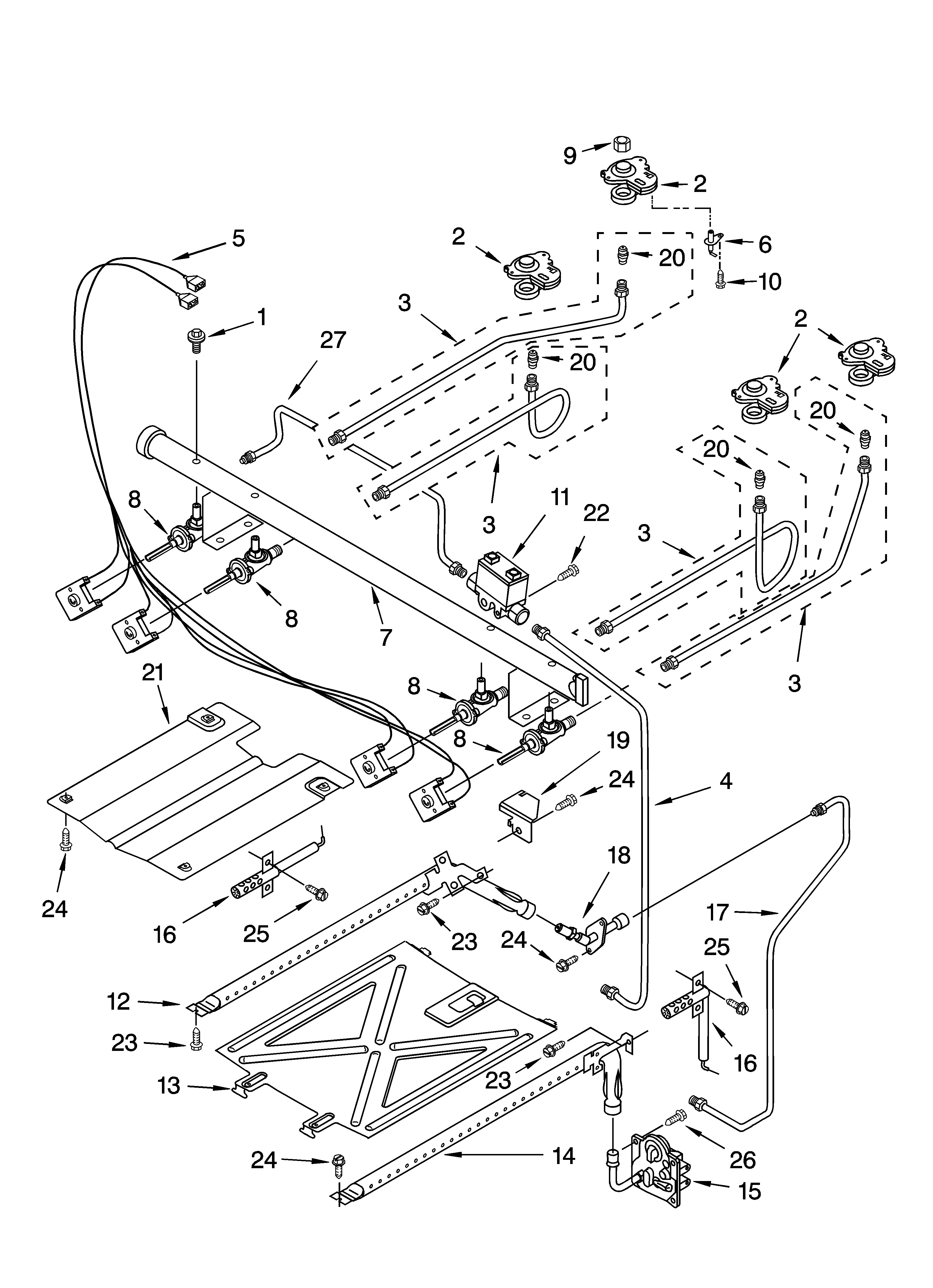 Kenmore 66572163302 manifold parts diagram