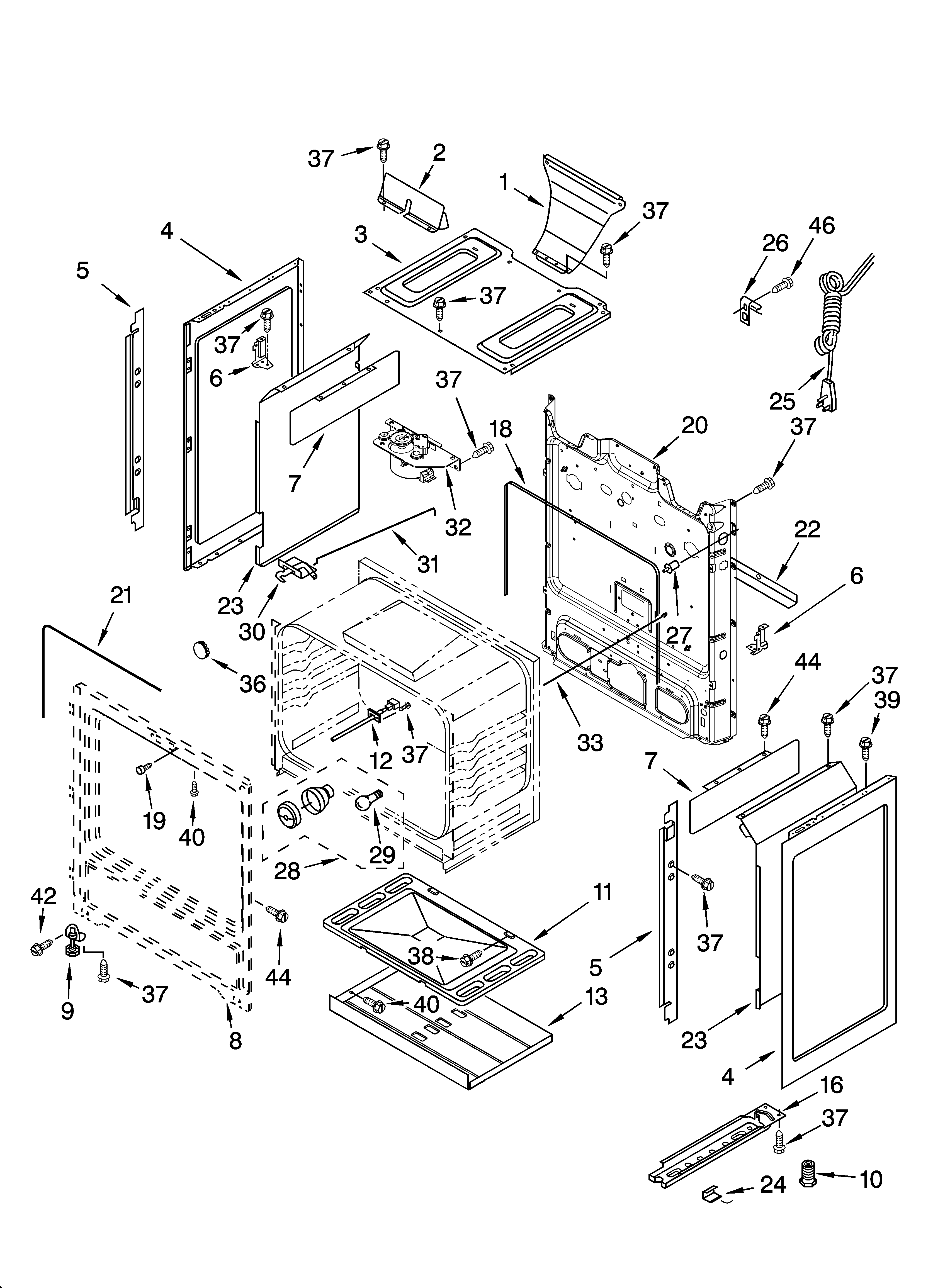 Kenmore 66572163302 chassis parts diagram