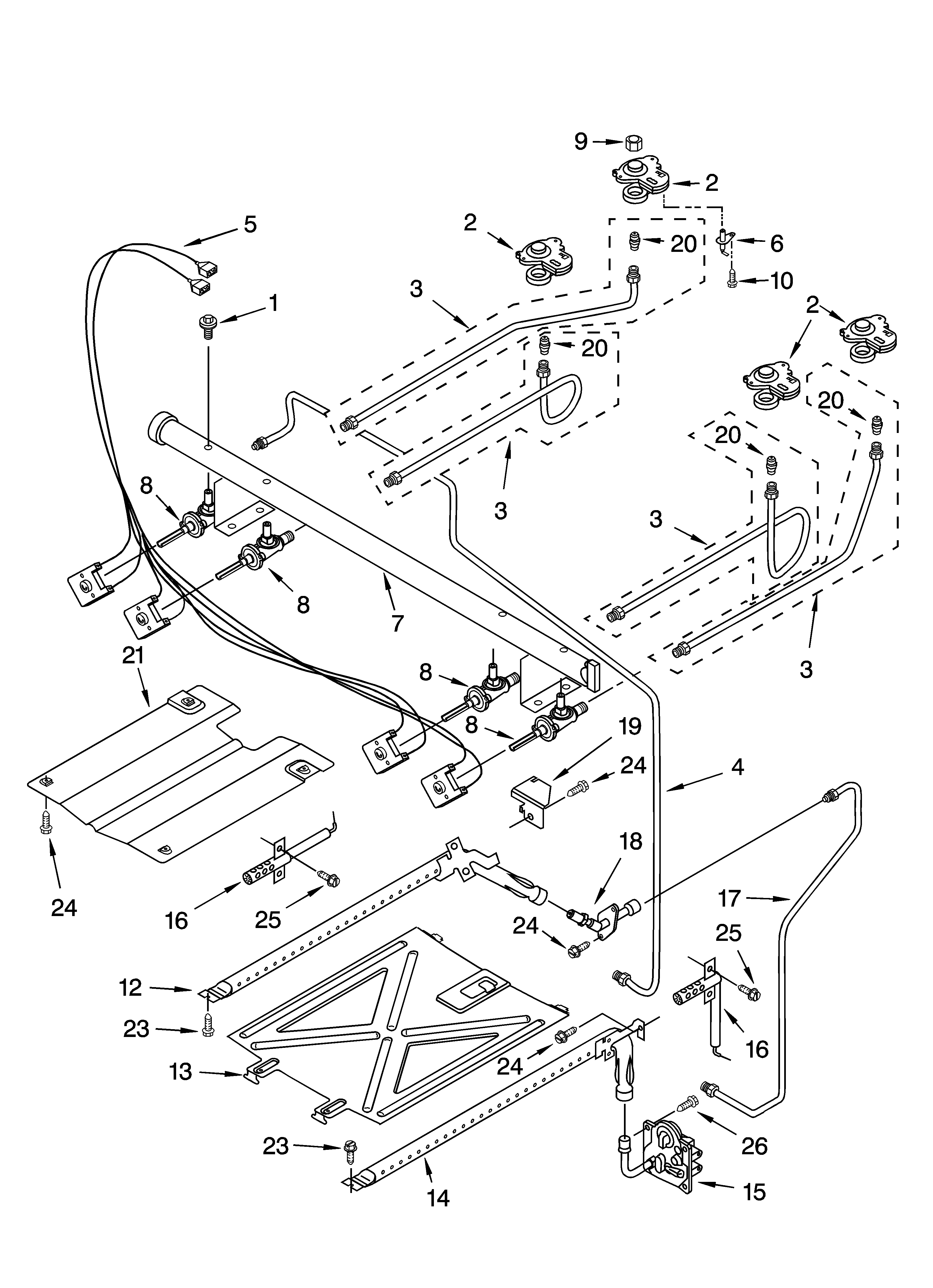 Kenmore 66572174302 manifold parts diagram