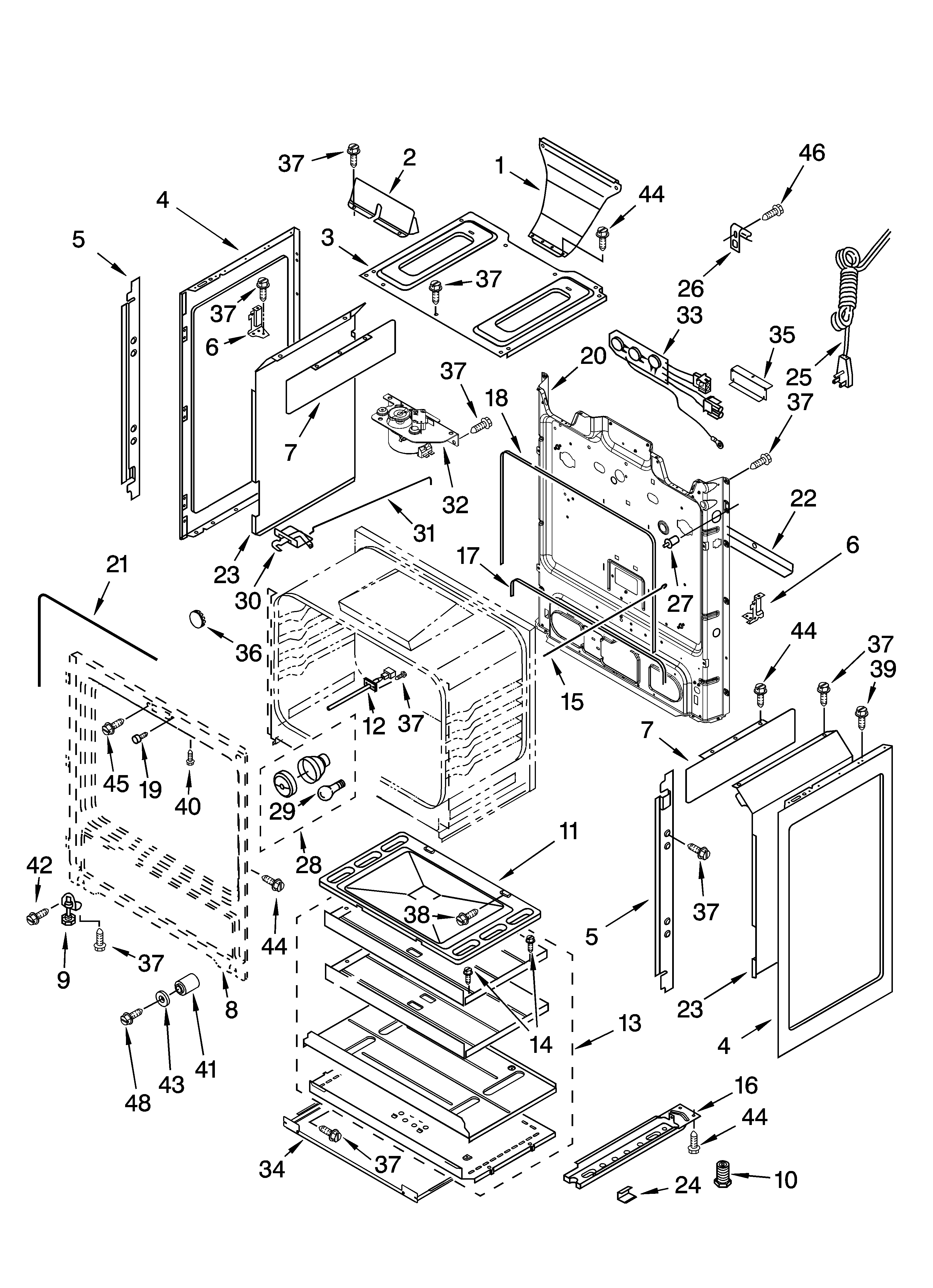 Kenmore 66572174302 chassis parts diagram
