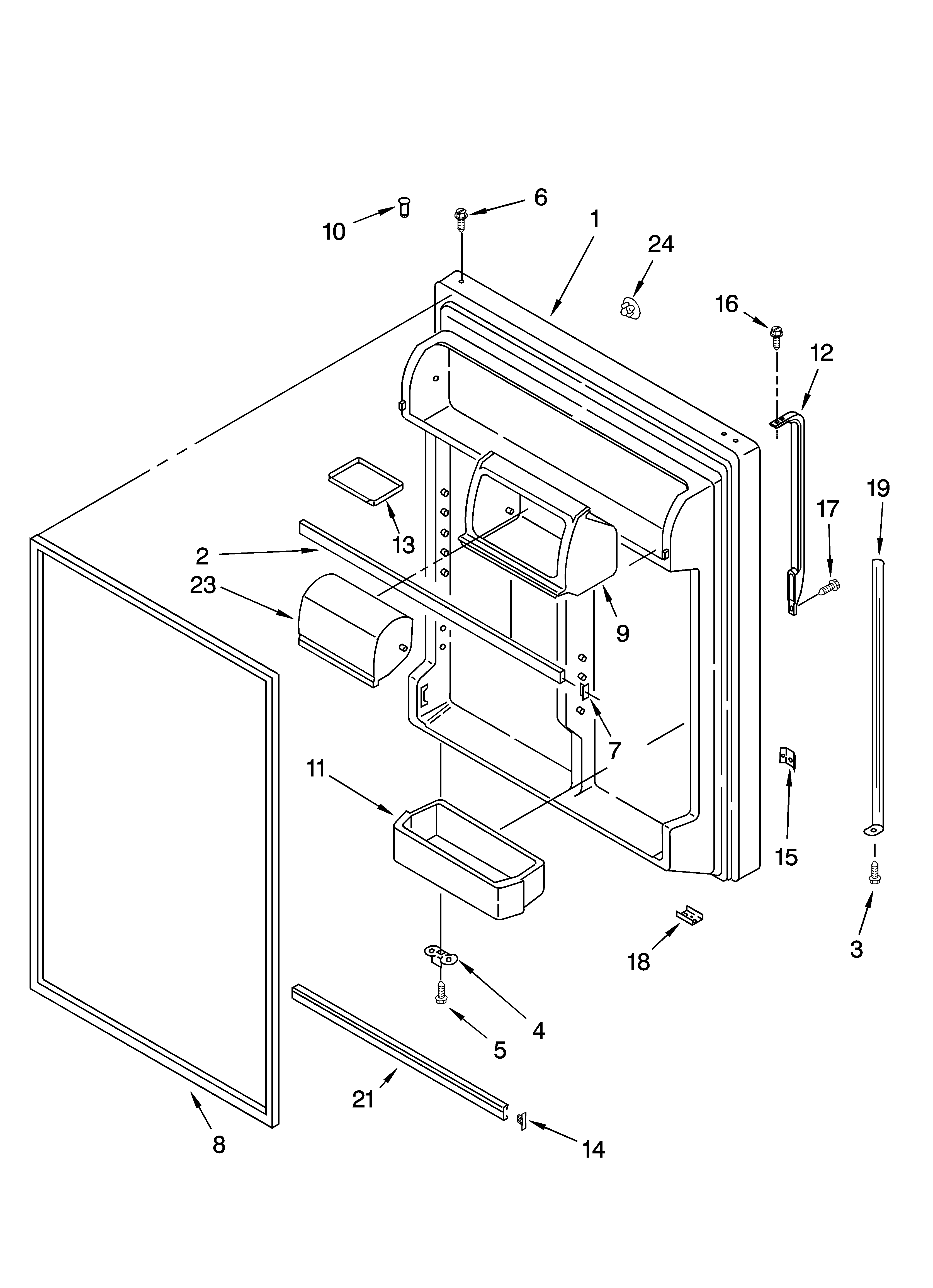Kenmore 10664264401 refrigerator door parts diagram