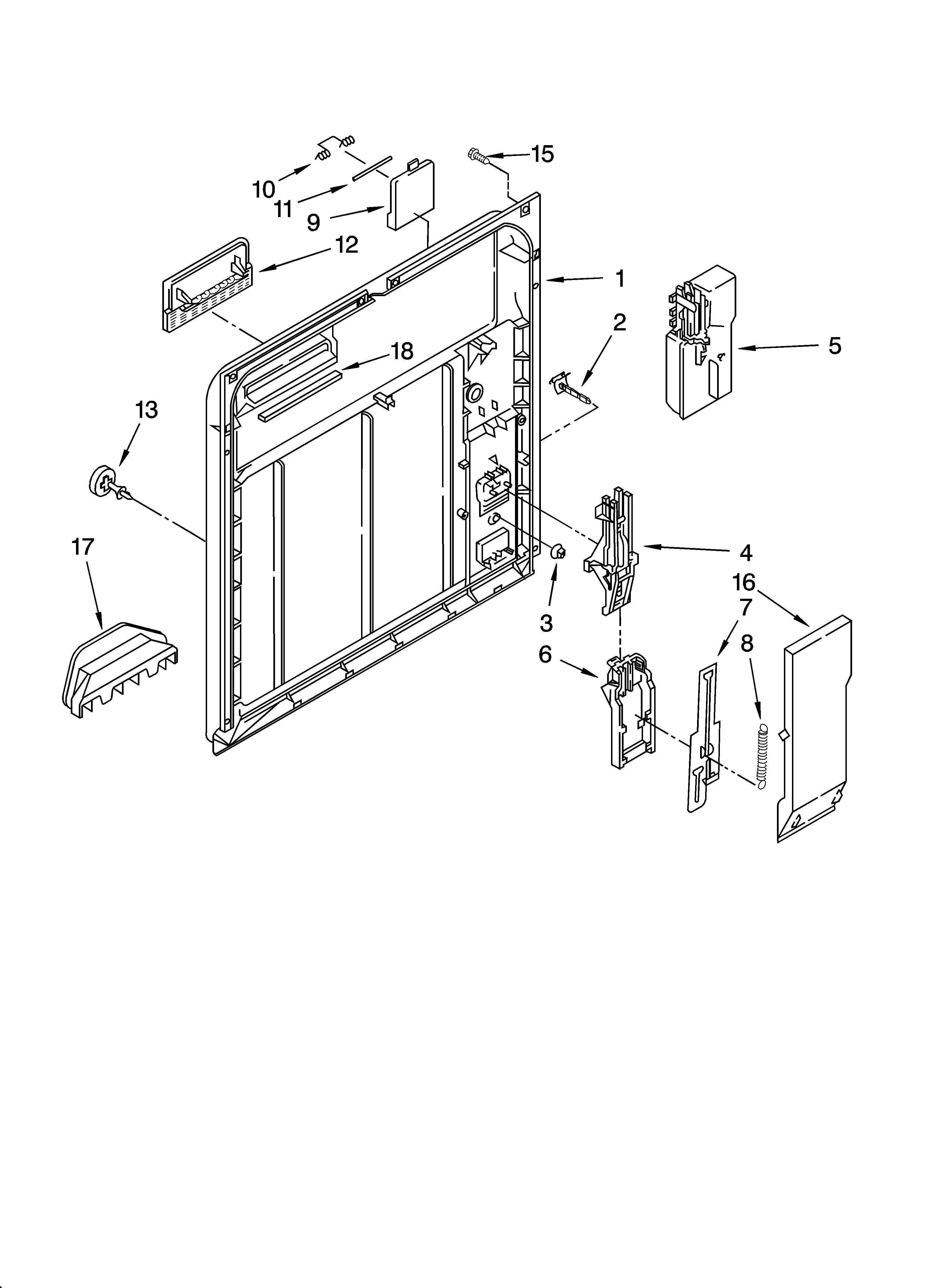 Kenmore 66517722002 inner door parts diagram