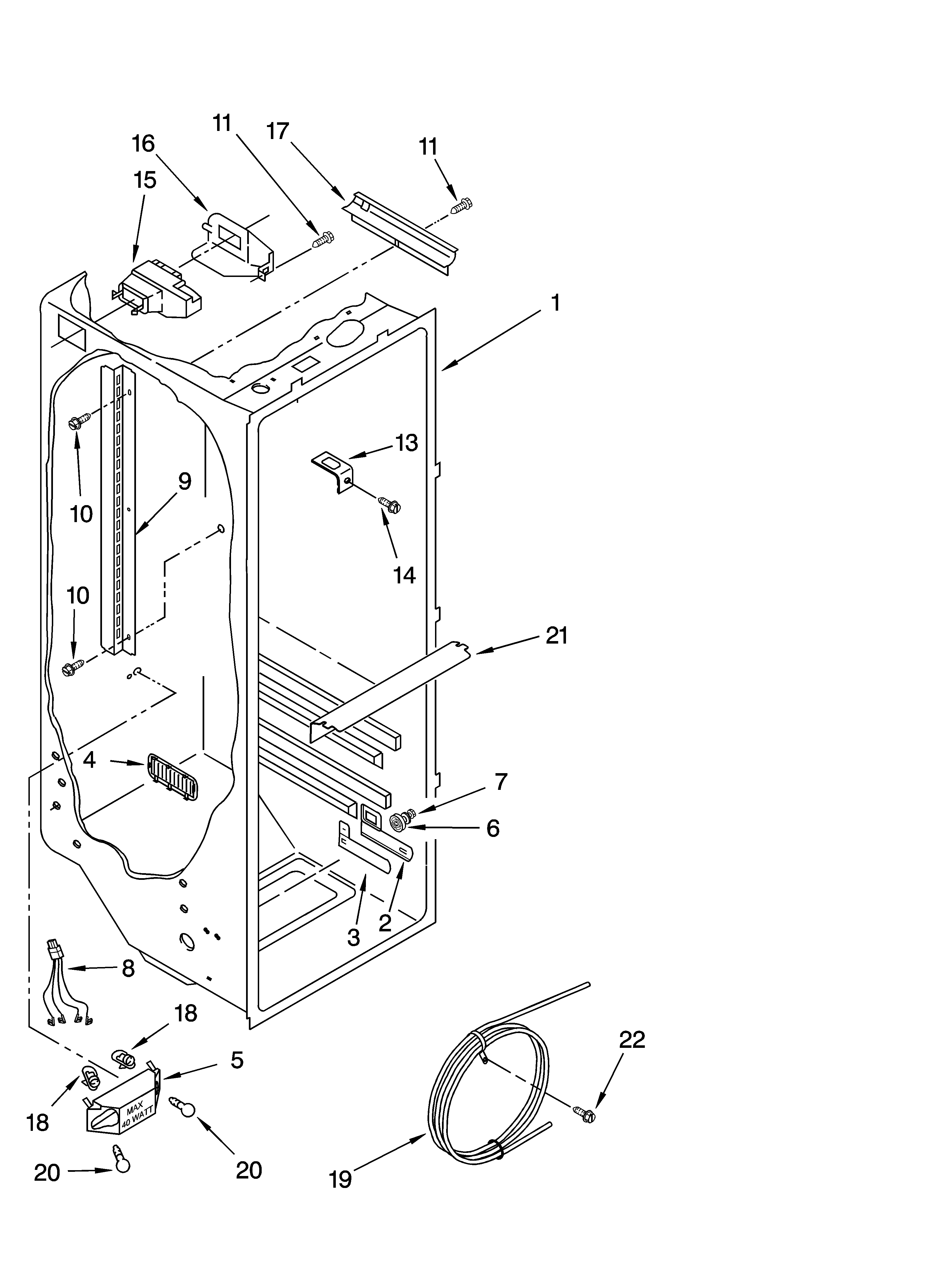 Kenmore 10658212400 refrigerator liner parts diagram