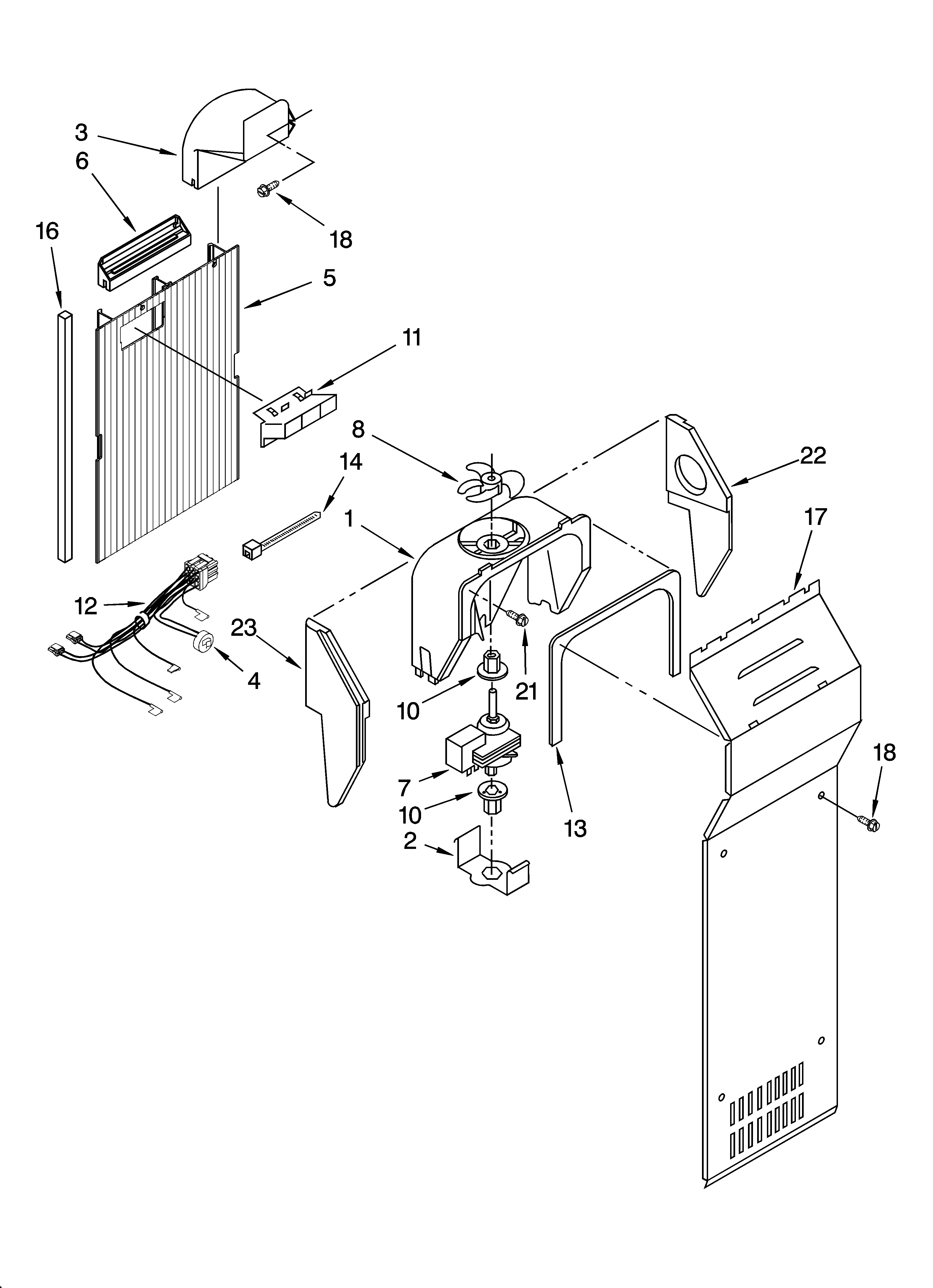 Kenmore 10658212400 air flow parts diagram
