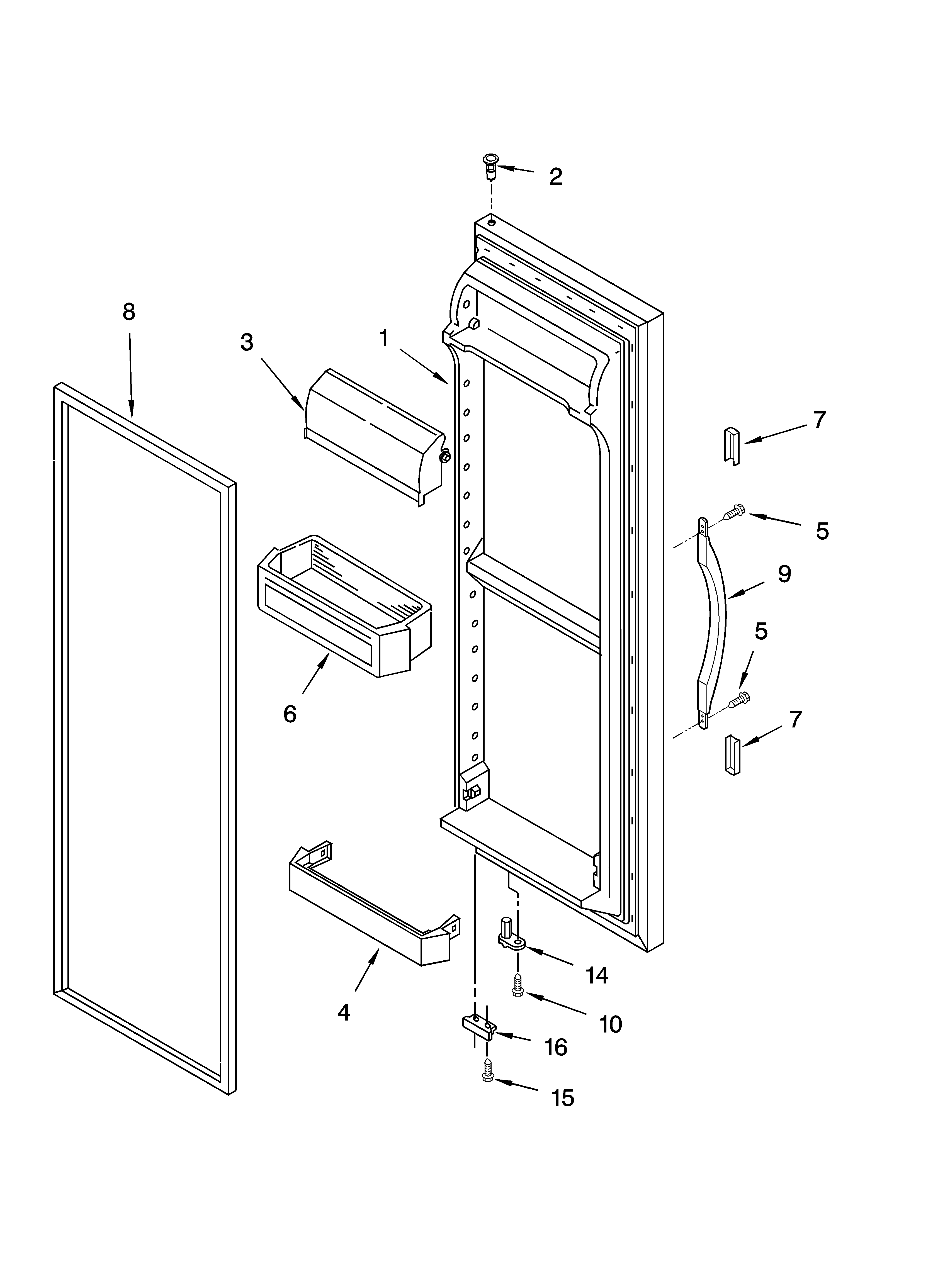 Kenmore 10658212400 refrigerator door parts diagram