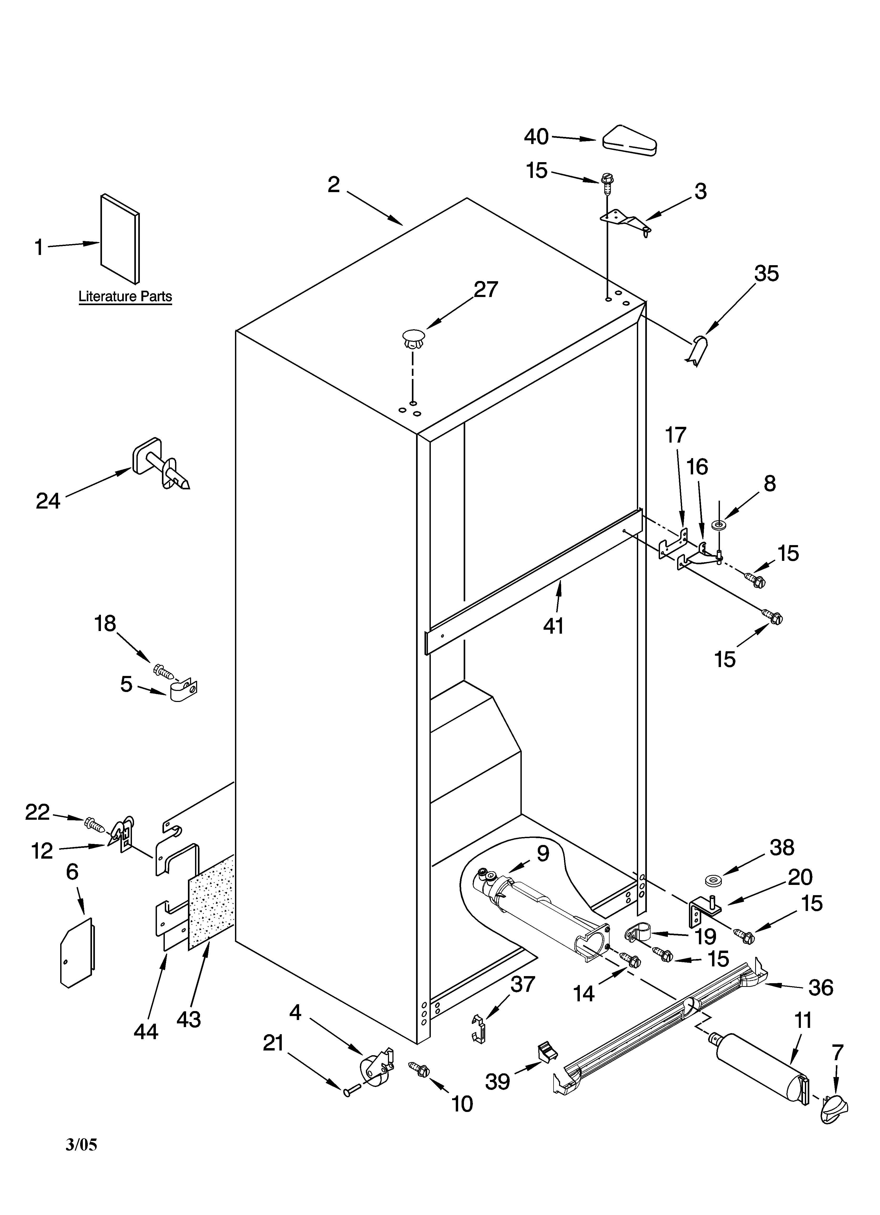 Kenmore Elite 10674206401 cabinet parts diagram