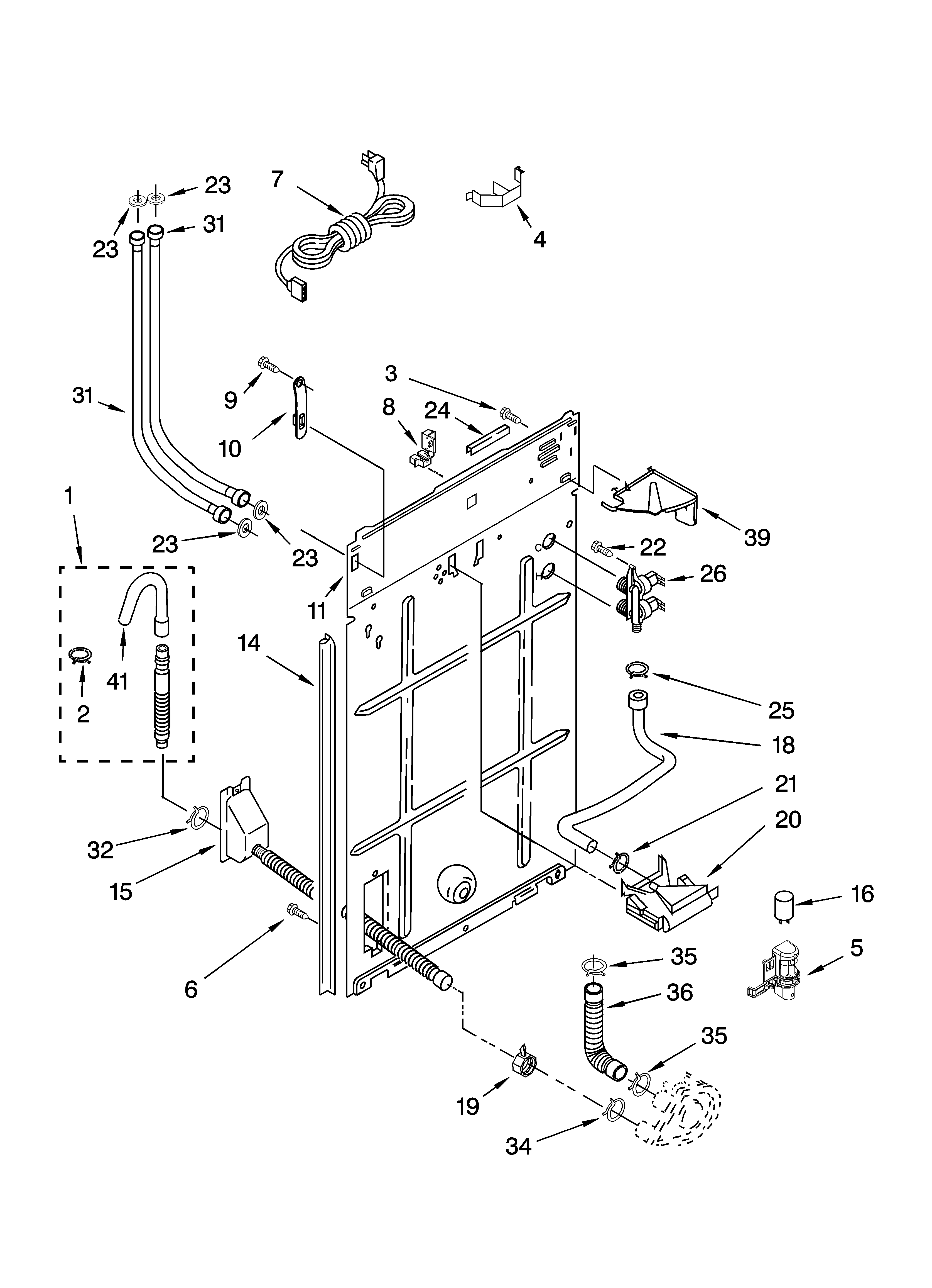 Kenmore 11016882500 rear panel parts diagram
