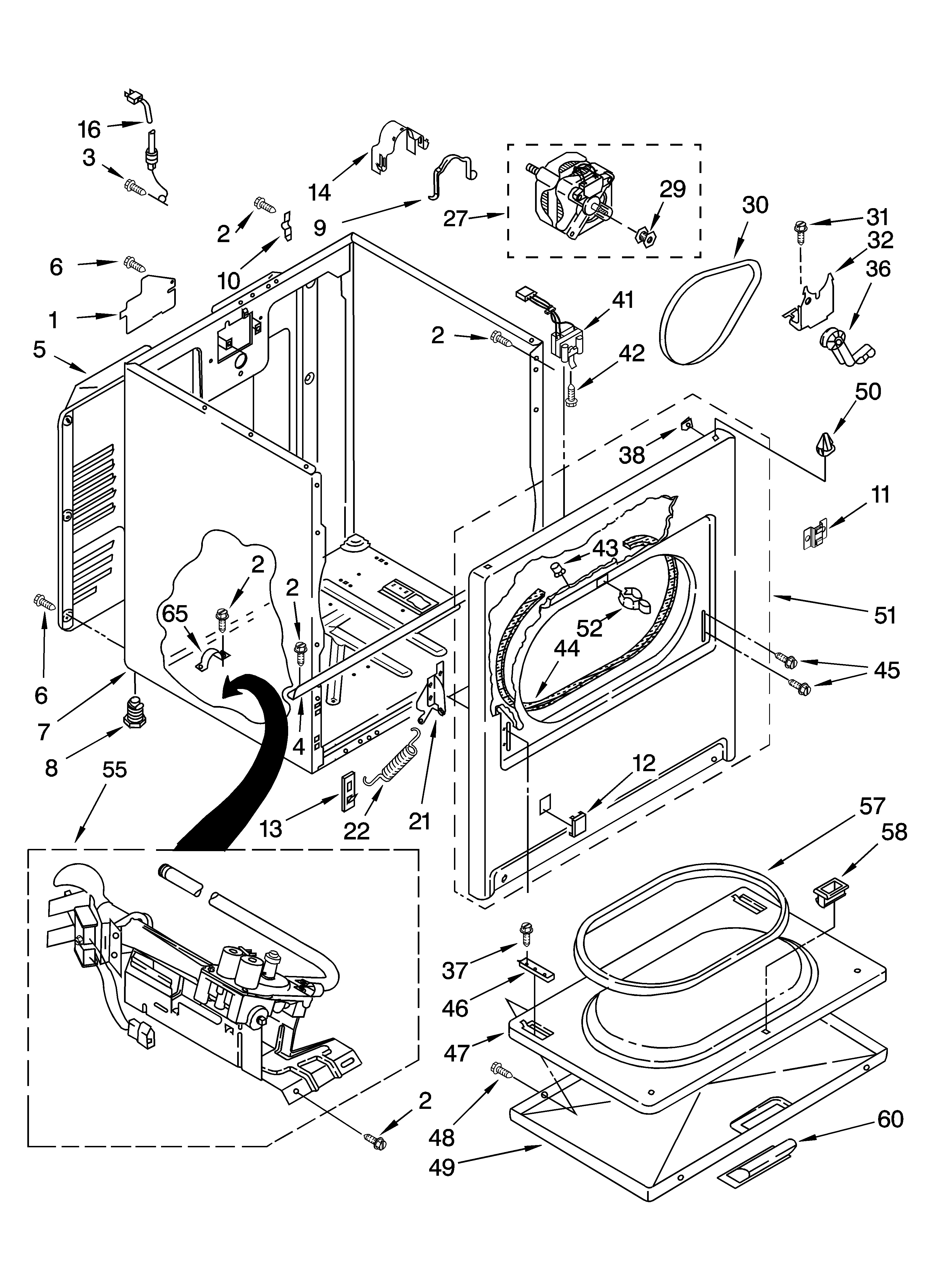 Kenmore 11074842400 cabinet parts diagram