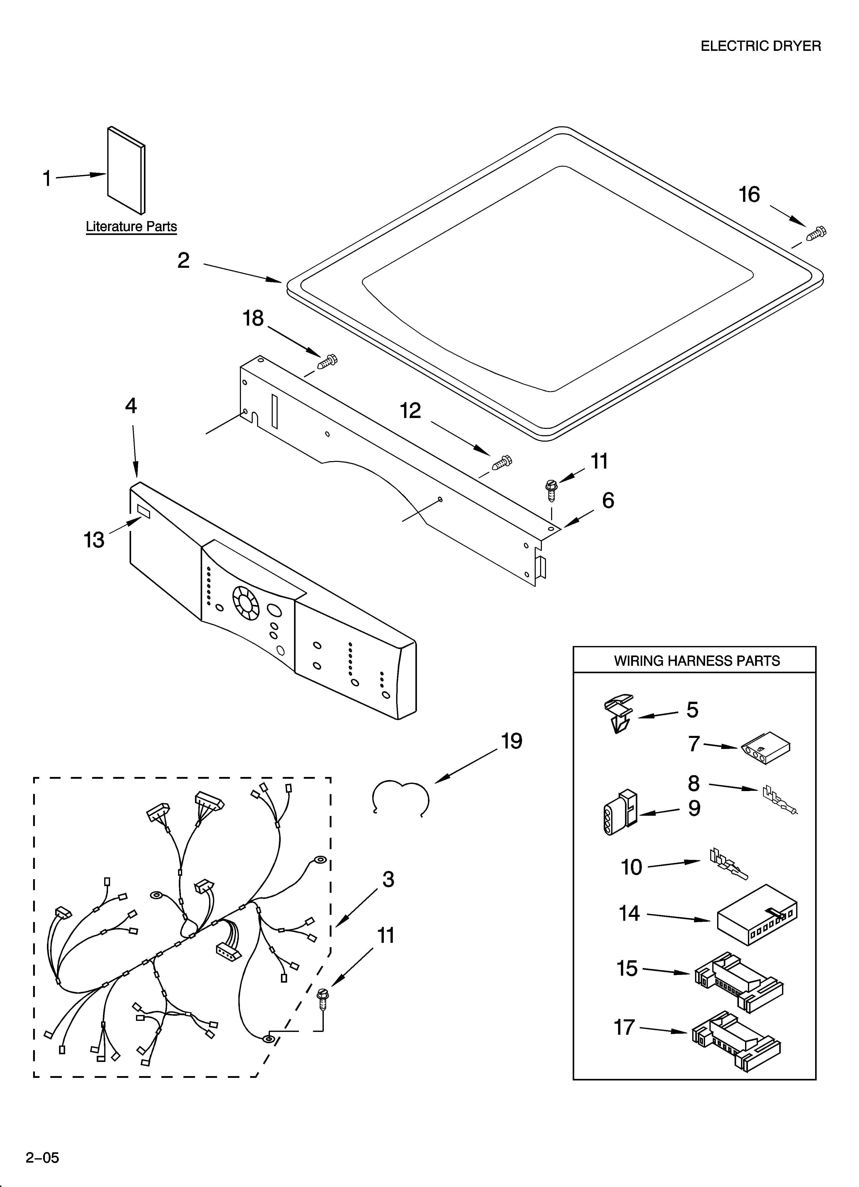 Sears Canada 110C85087400 top and console parts diagram