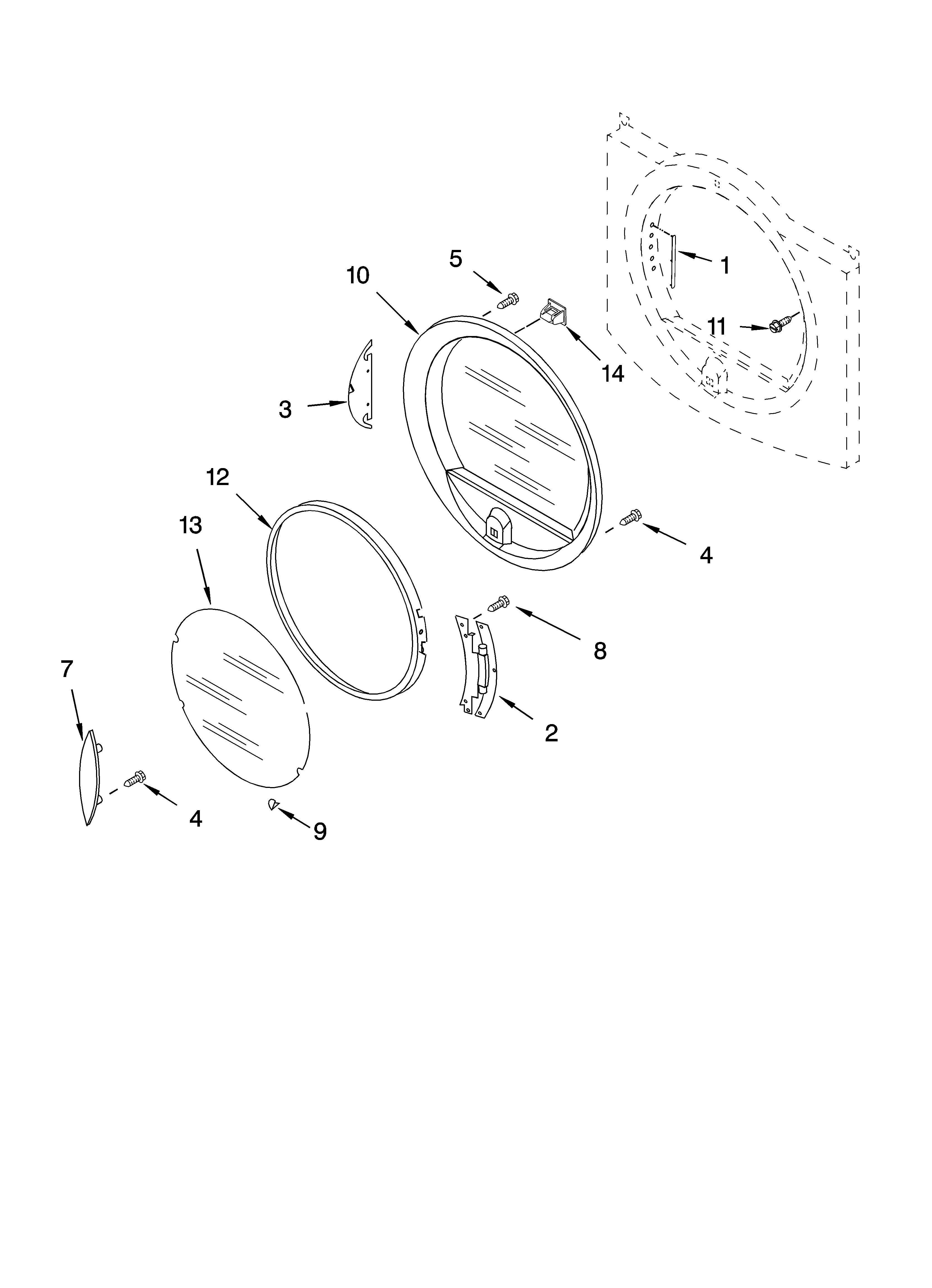 Sears Canada 110C85087400 door parts diagram