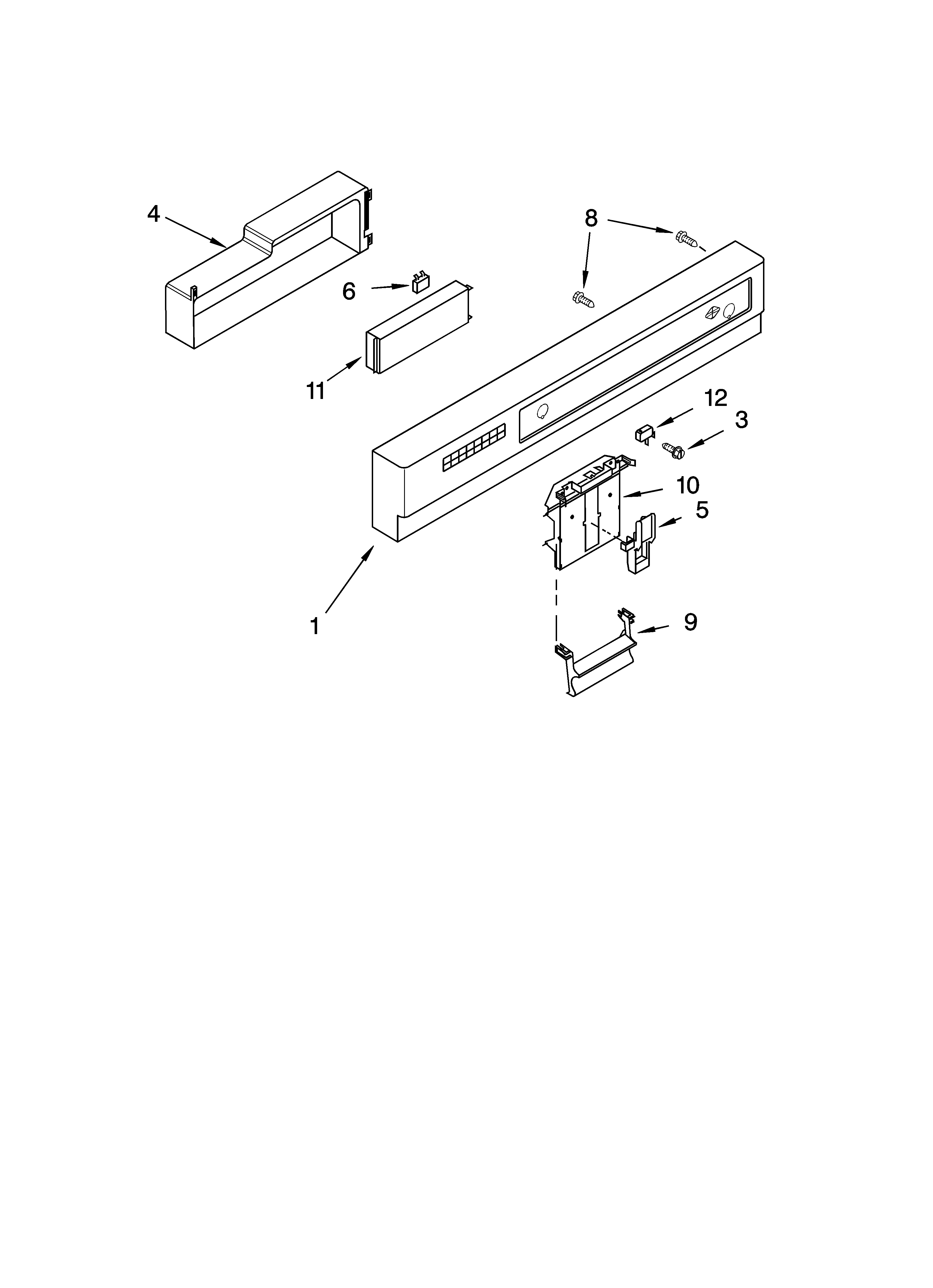 Kenmore 66516352300 control panel parts diagram