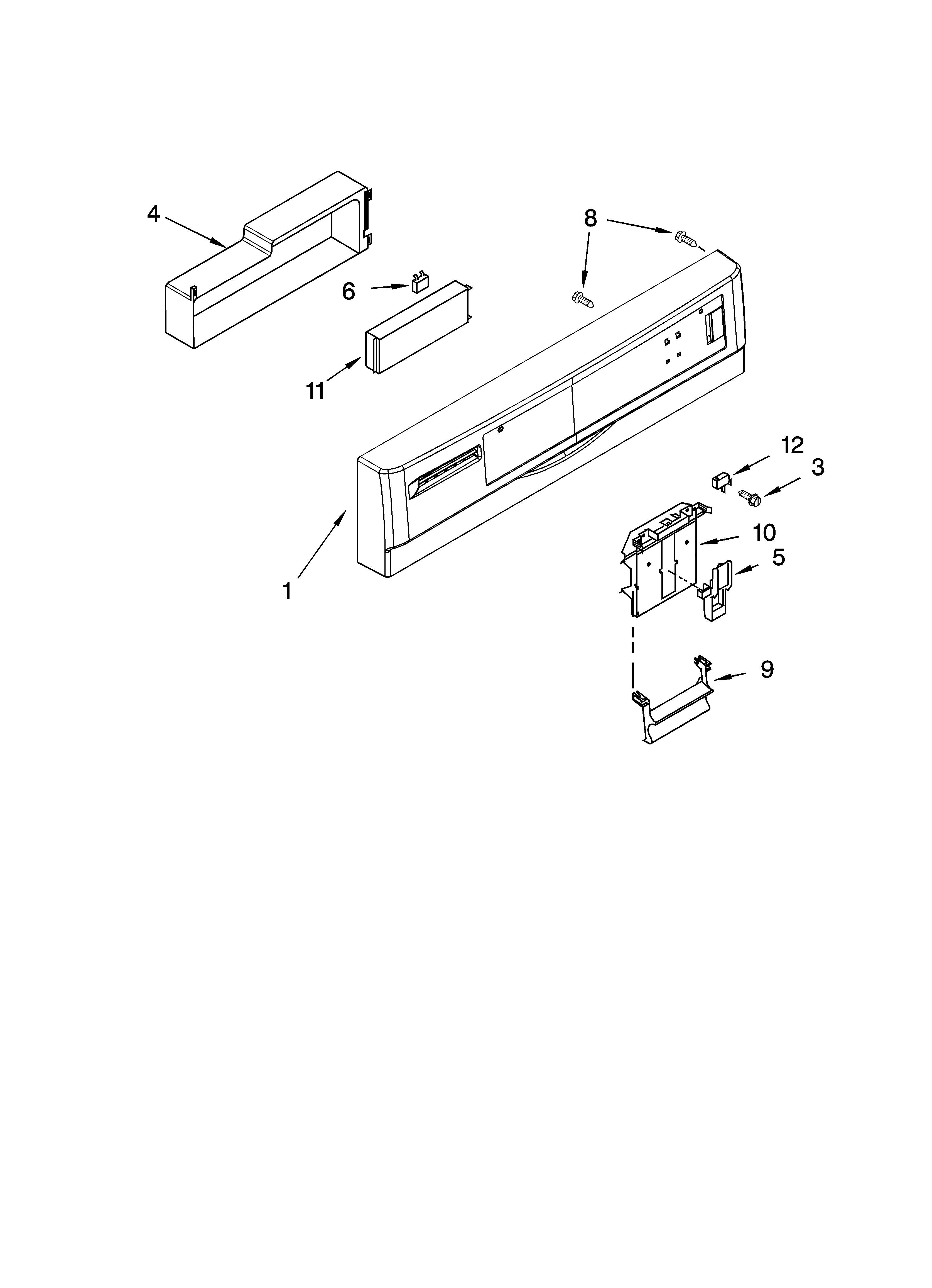 Kenmore 66517352301 control panel parts diagram