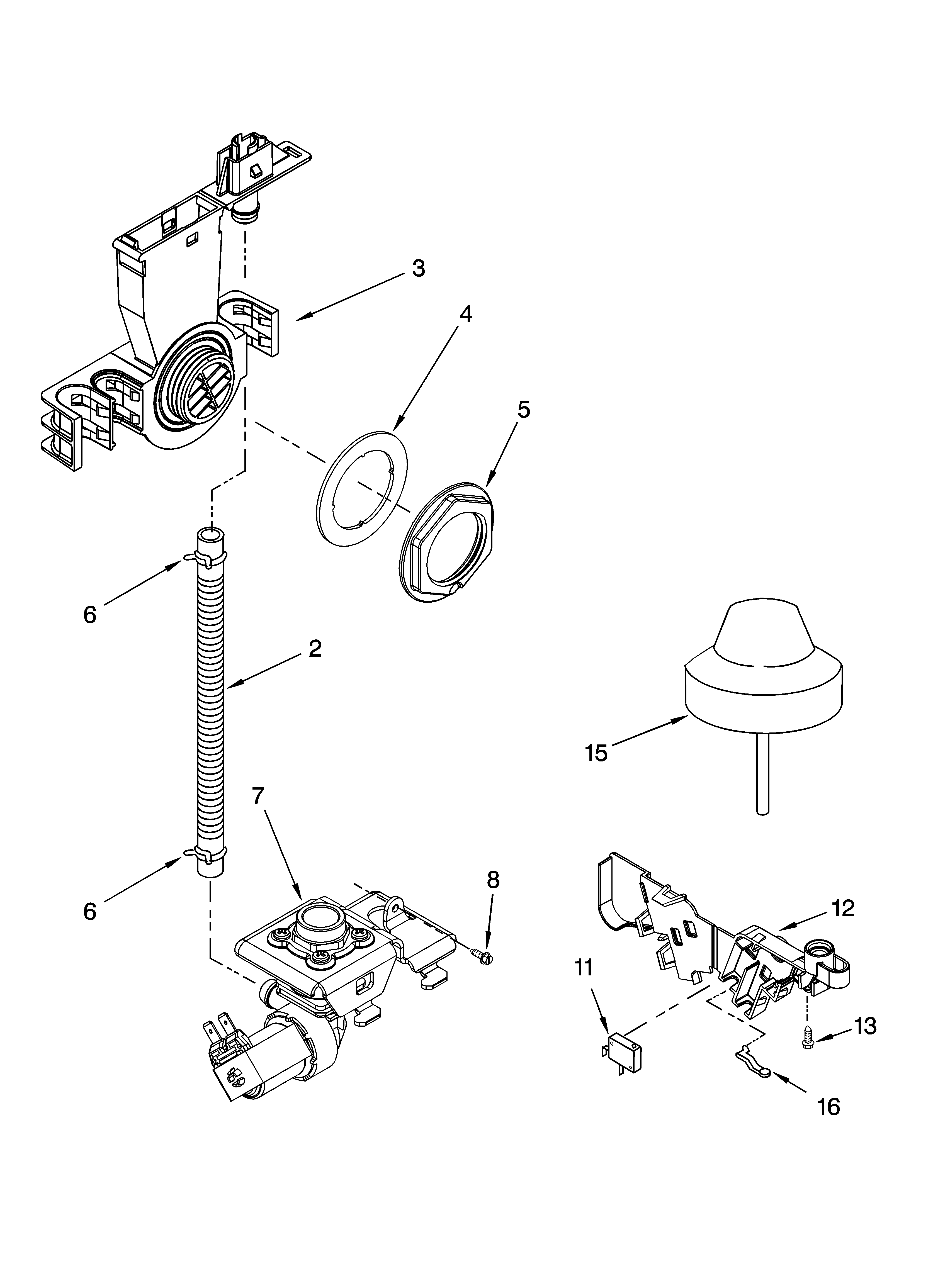 Kenmore 66517352301 fill and overfill parts diagram