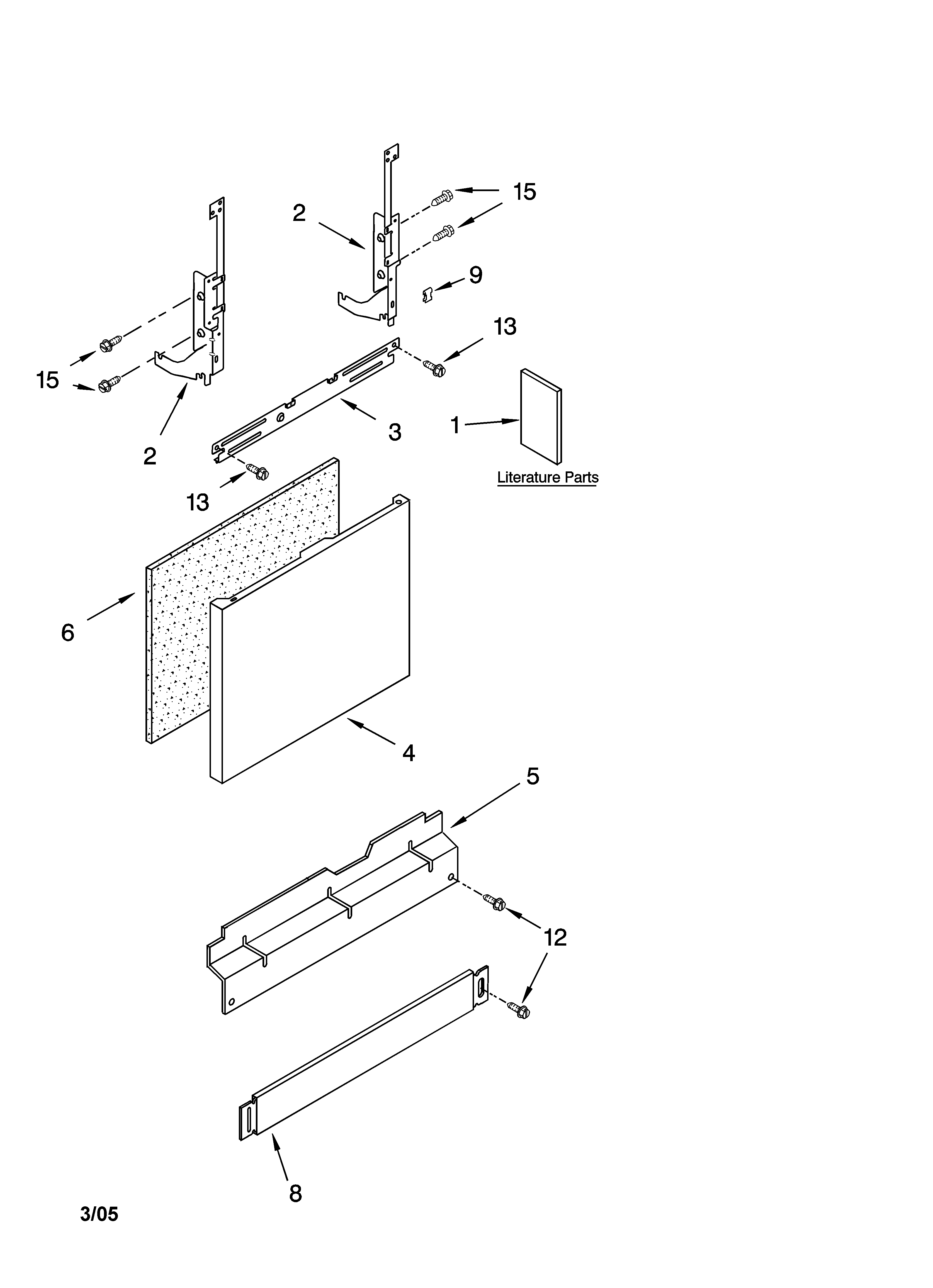 Kenmore 66516874000 door and panel parts diagram