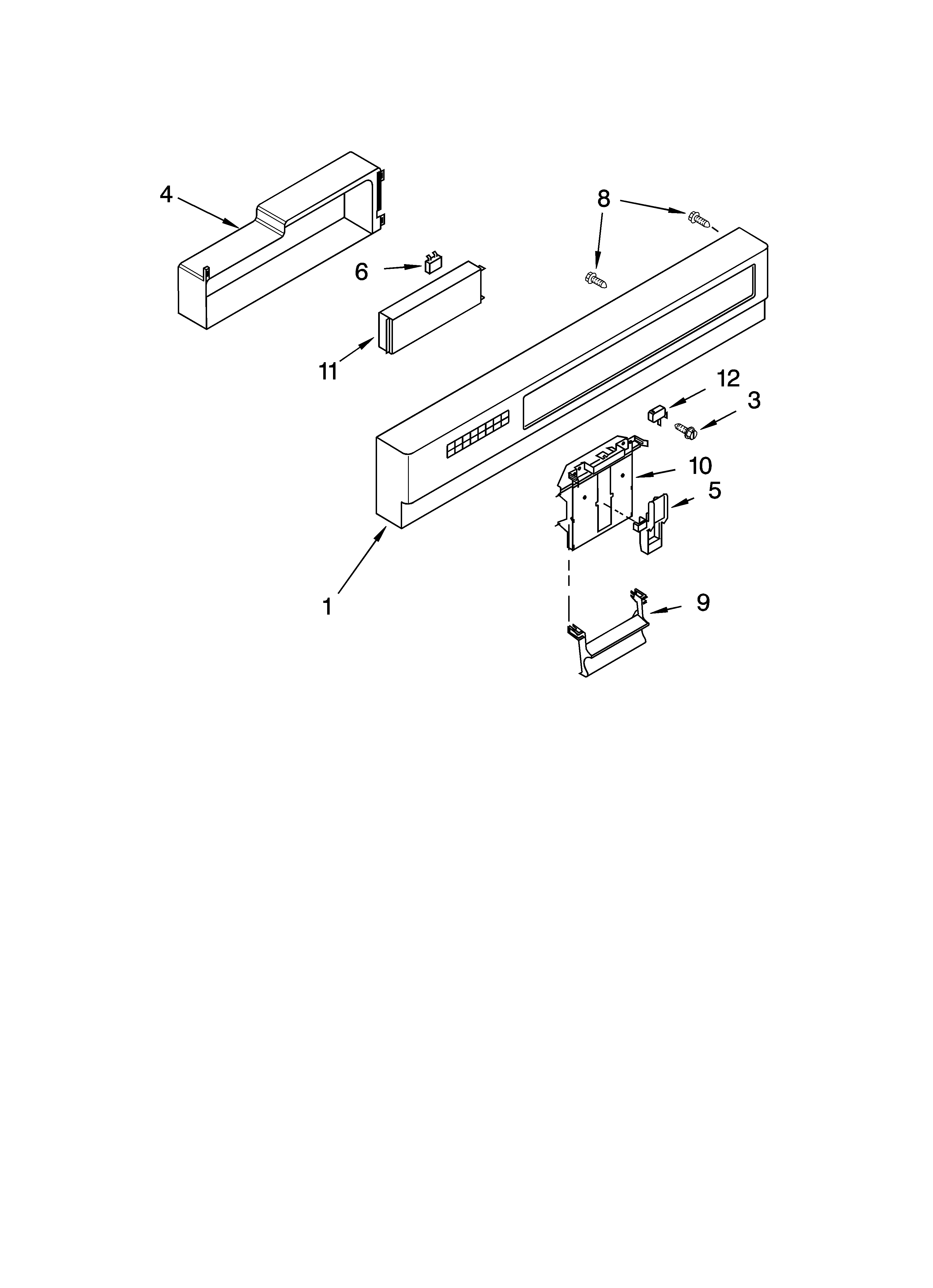 Kenmore 66516874000 control panel parts diagram