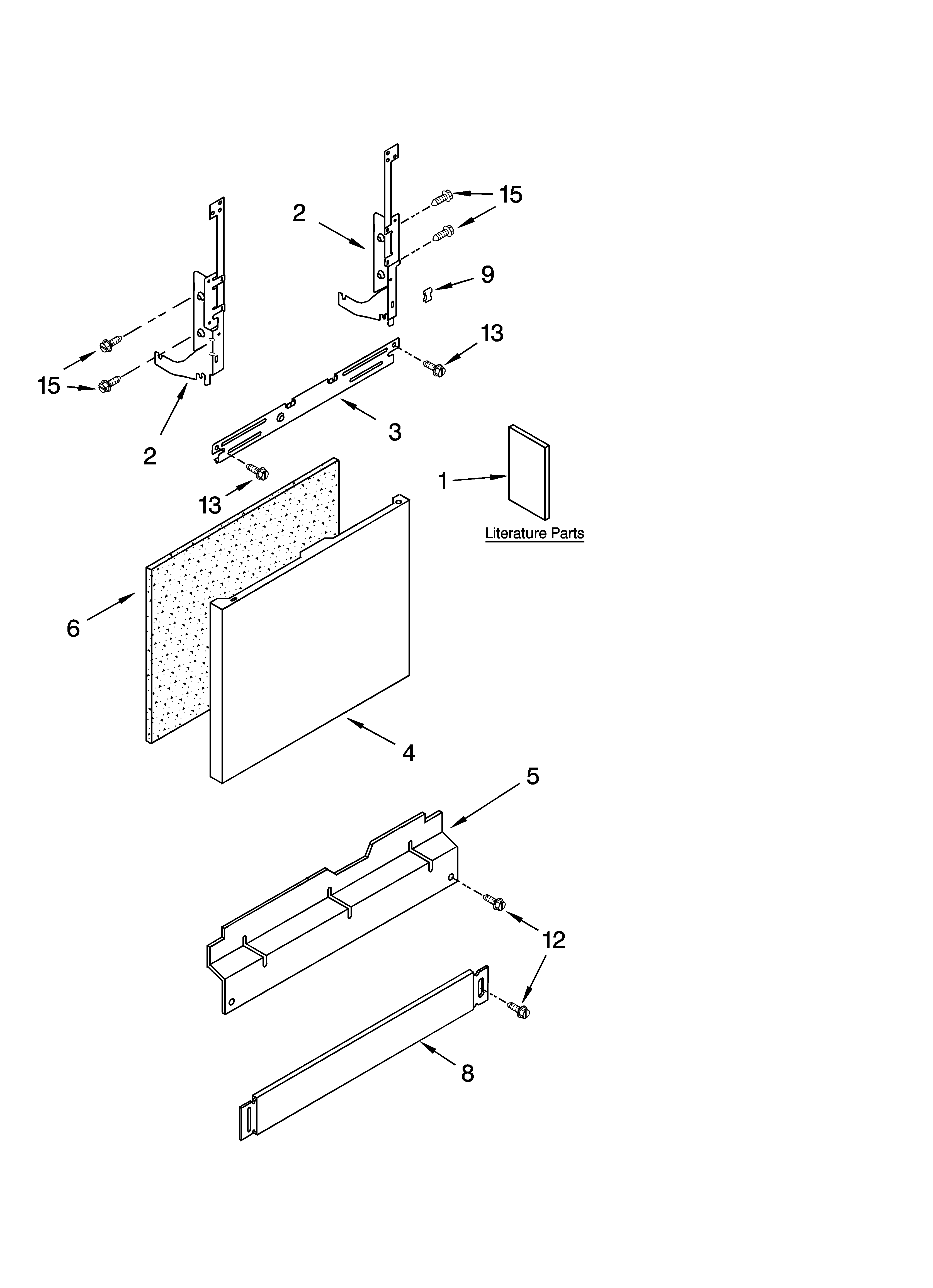 Kenmore 66516019400 door and panel parts diagram