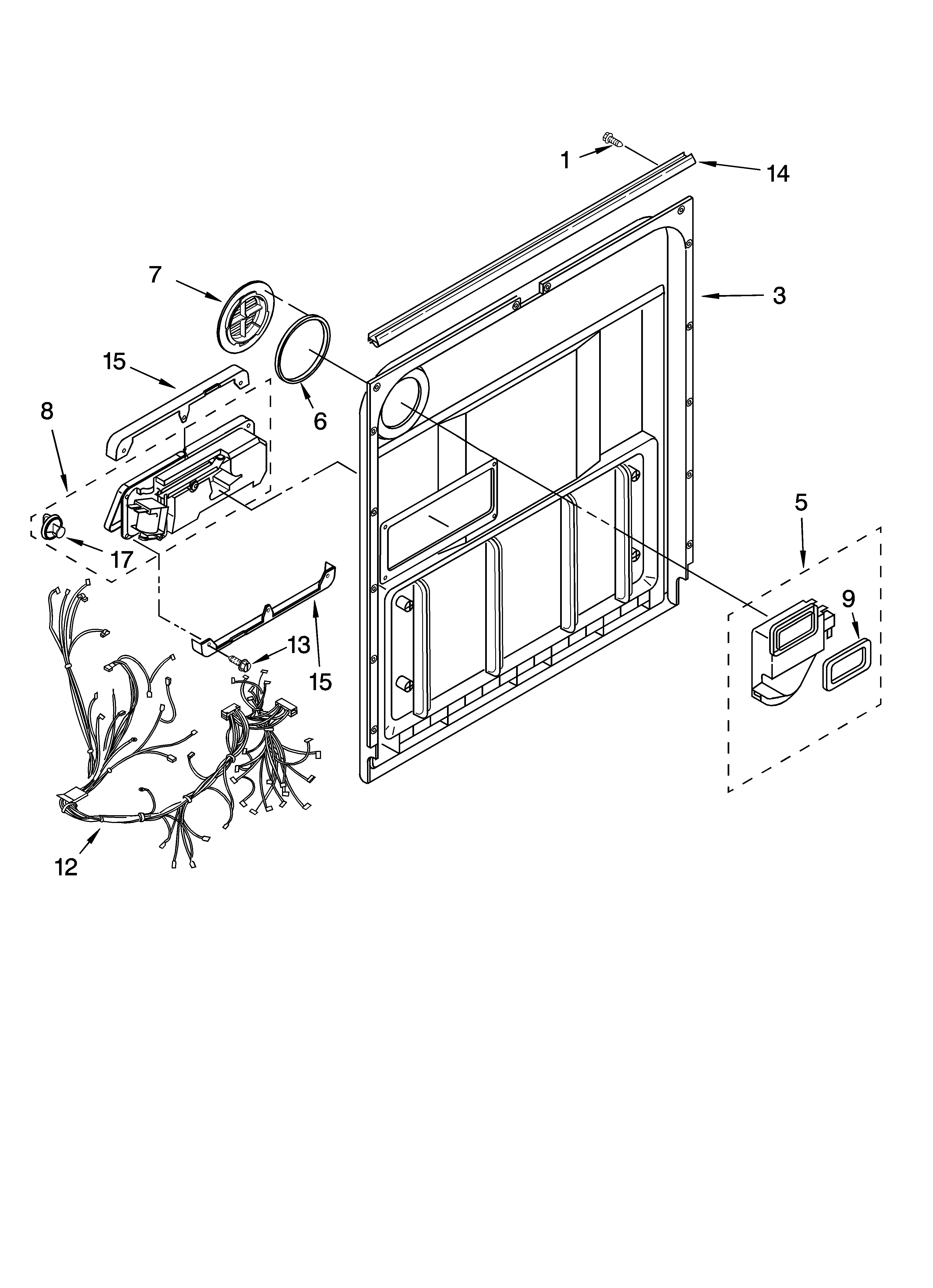 Kenmore 66516019400 door and latch parts diagram
