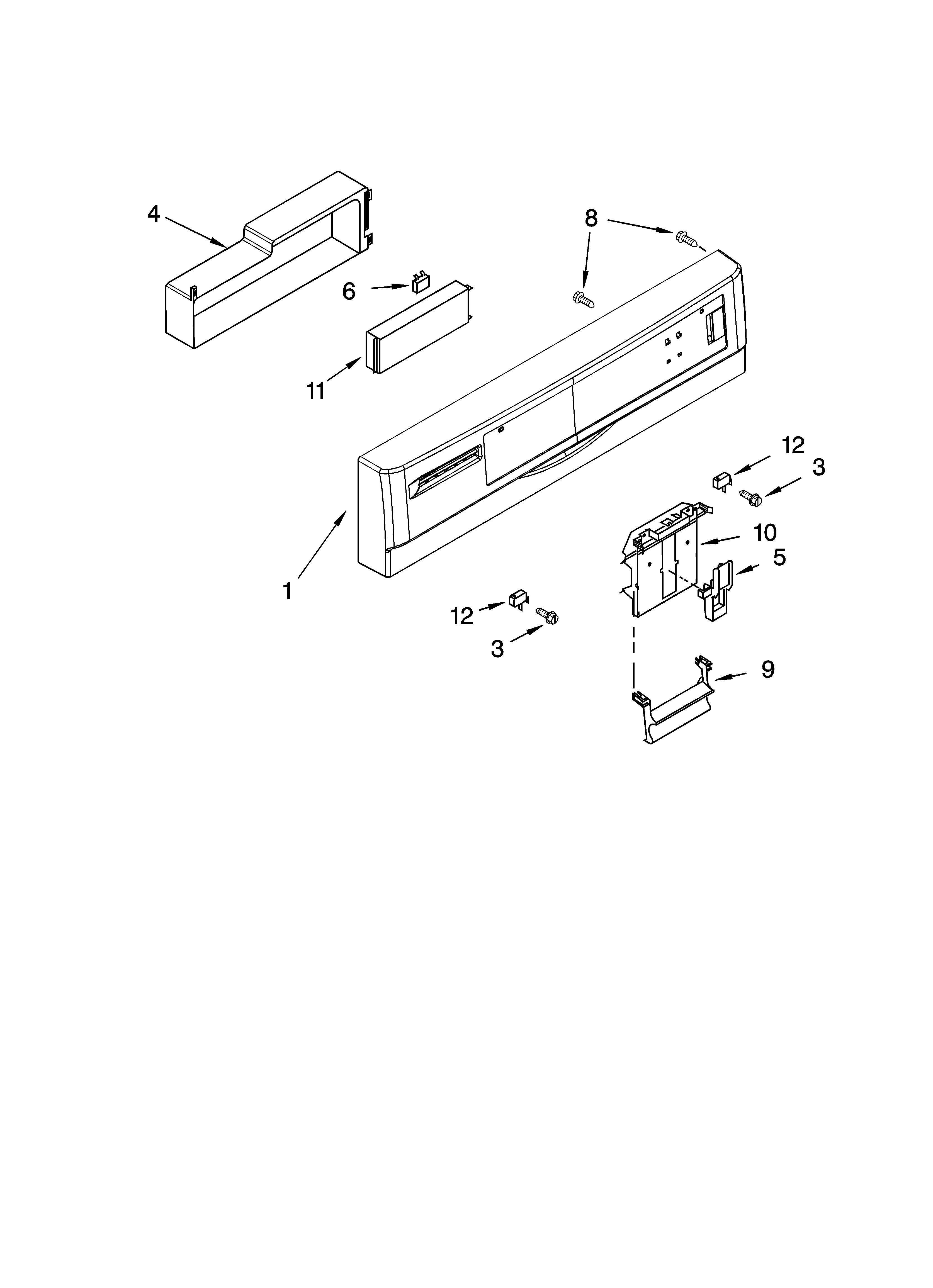 Kenmore 66517014401 control panel parts diagram