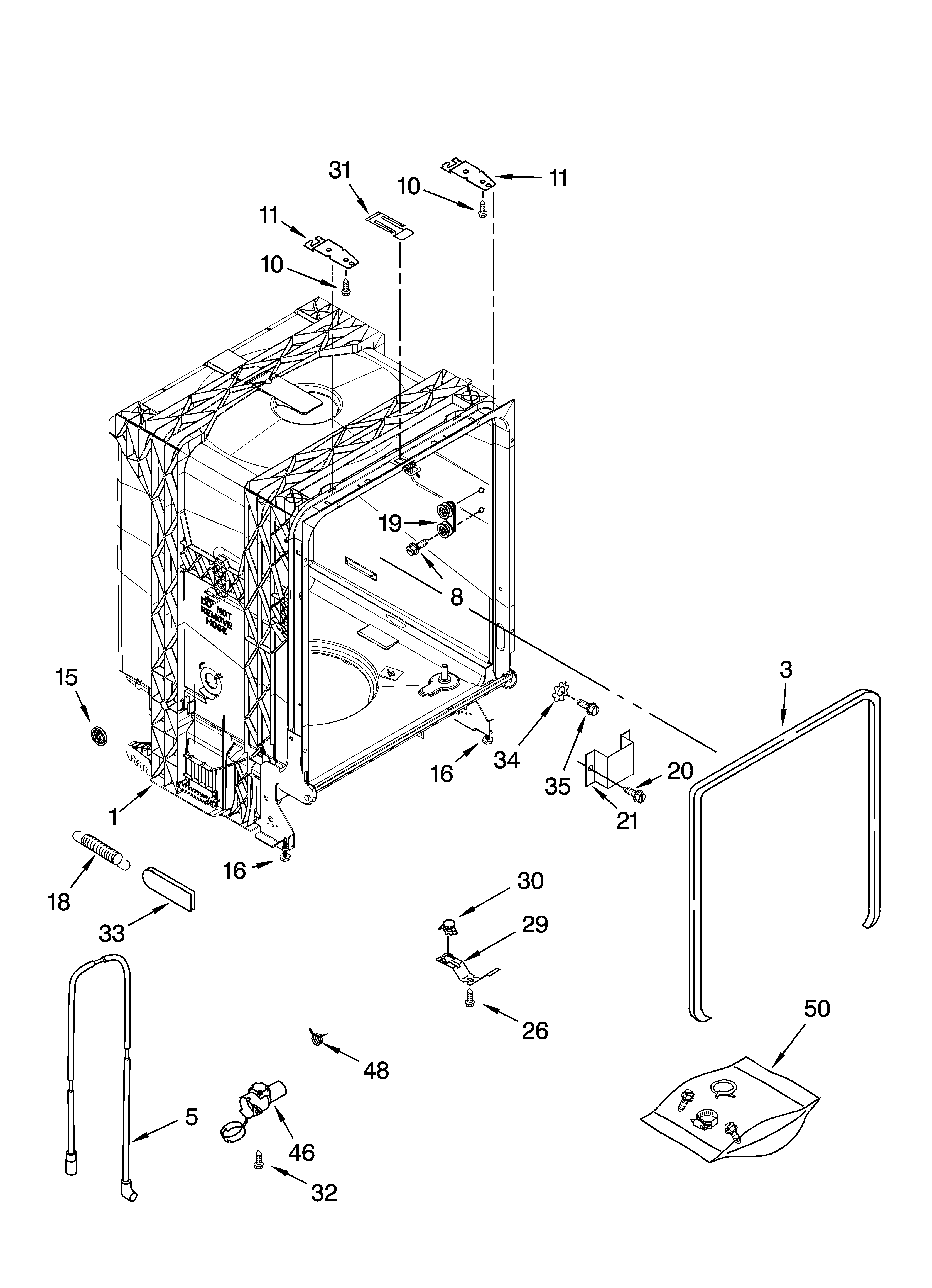 Kenmore 66516022400 tub and frame parts diagram