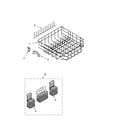 Kenmore 66517023401 lower rack parts, optional parts (not included) diagram