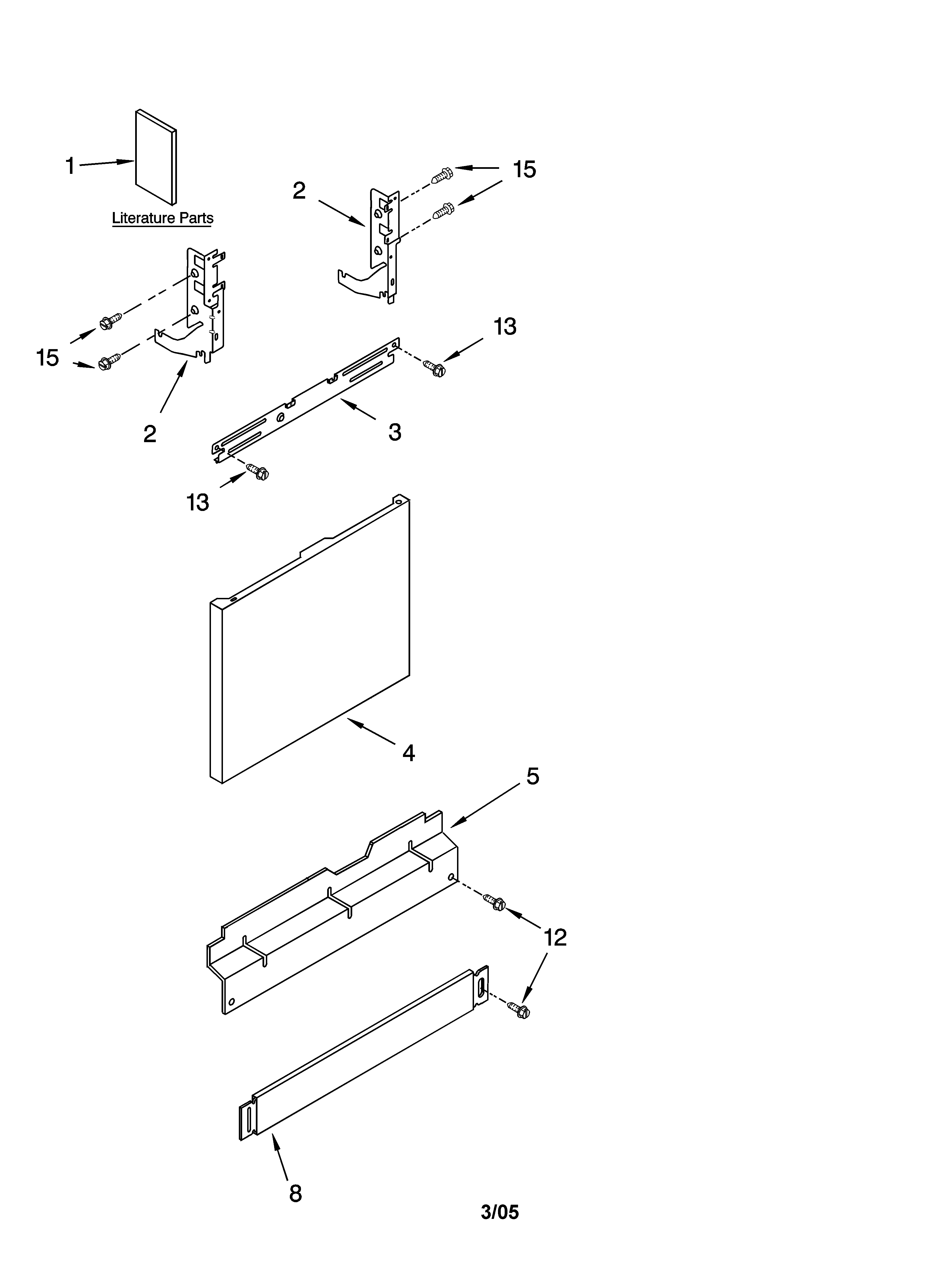 Kenmore Elite 66517059400 door and panel parts diagram