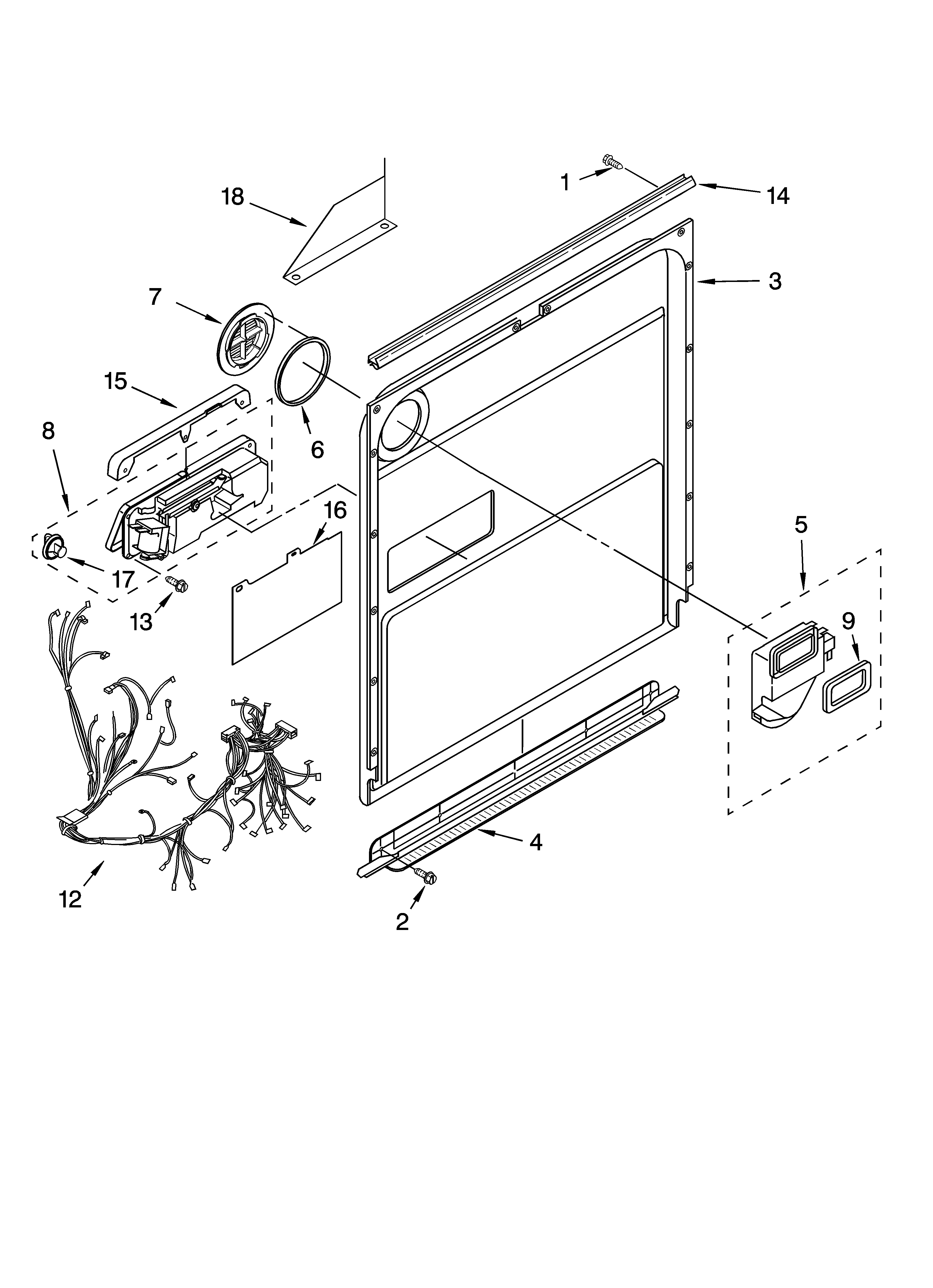 Kenmore Elite 66516054401 door and latch parts diagram