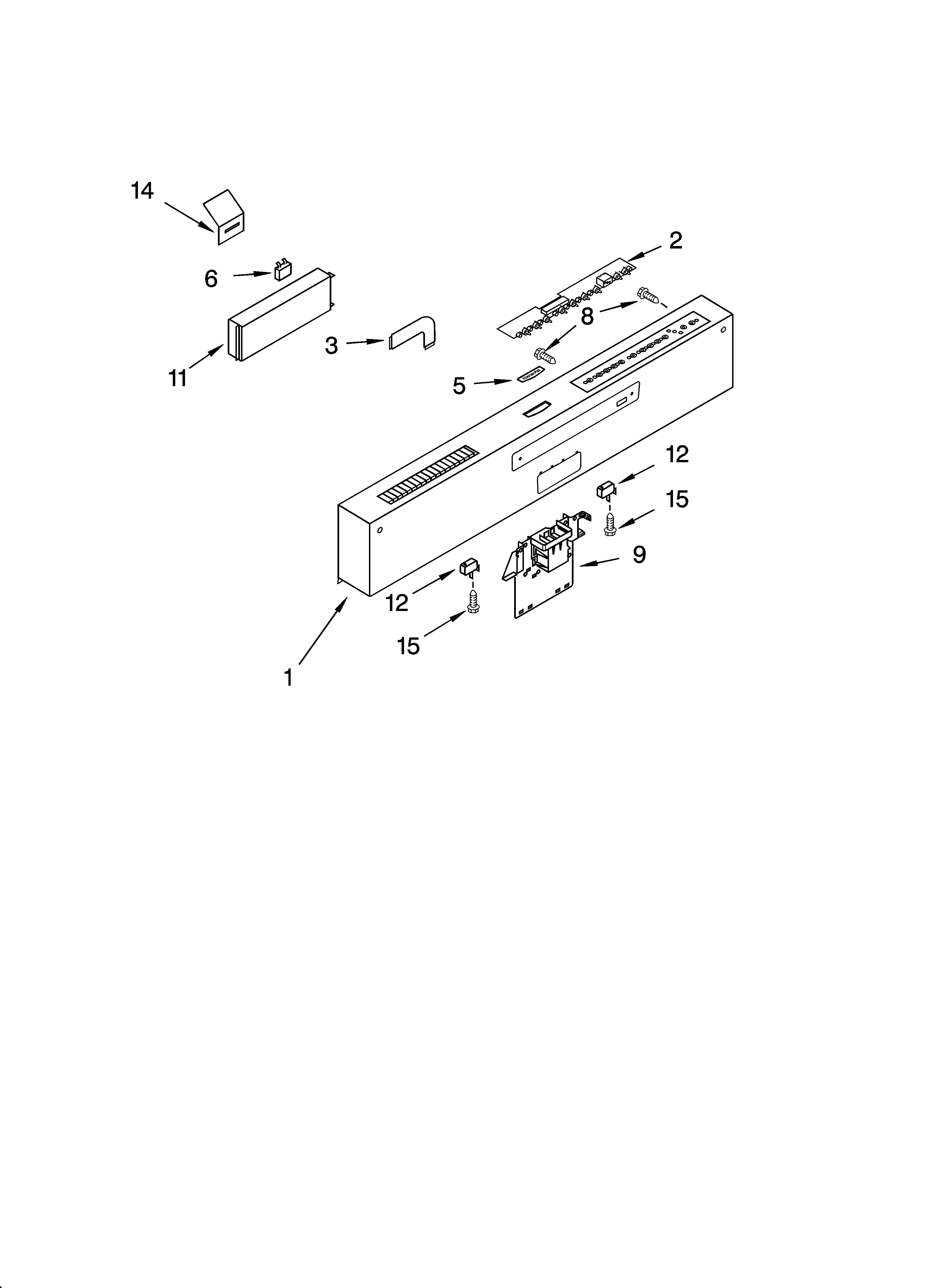 Kenmore Elite 66516274401 control panel parts diagram