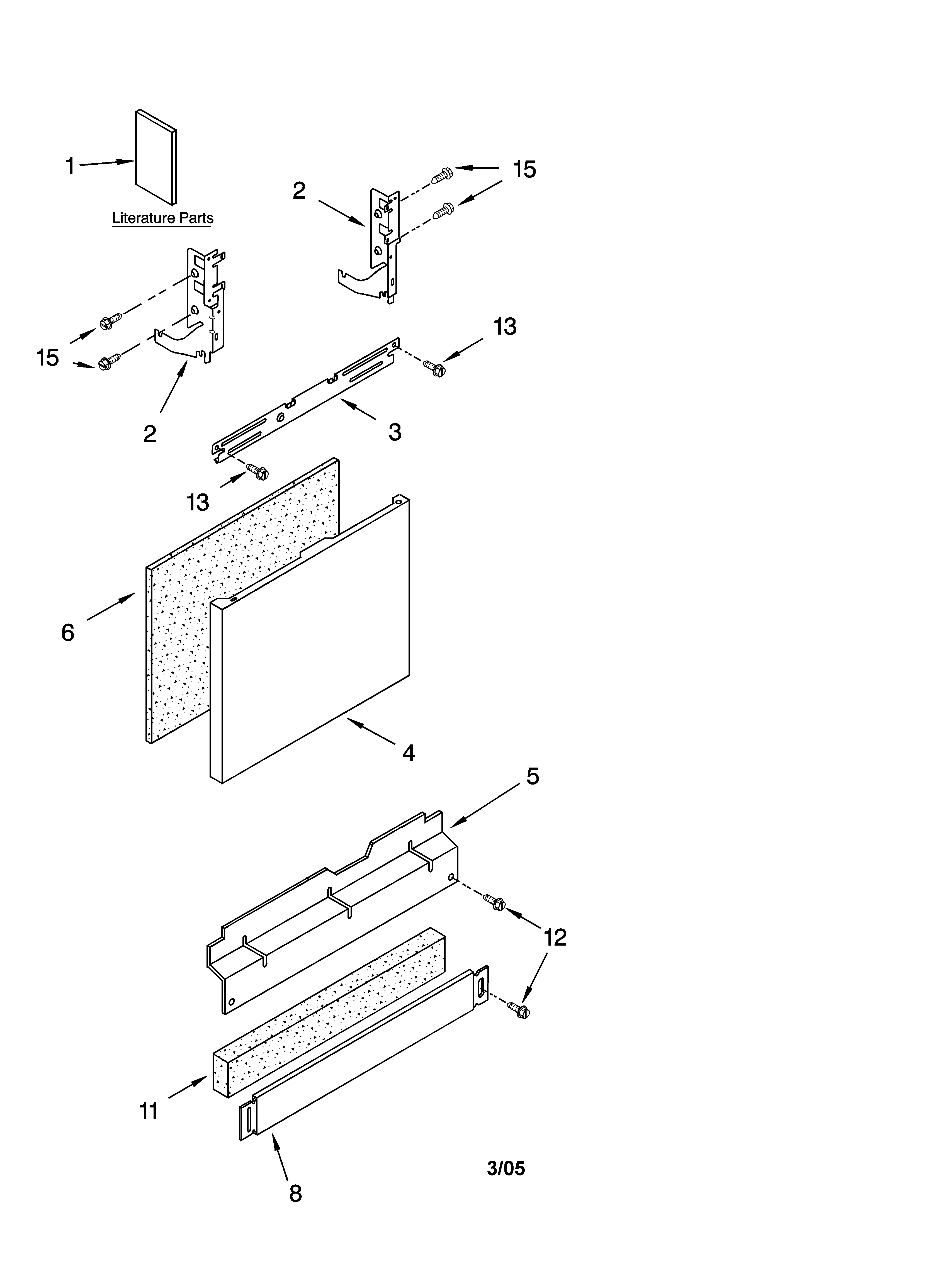 Kenmore Elite 66517289400 door and panel parts diagram