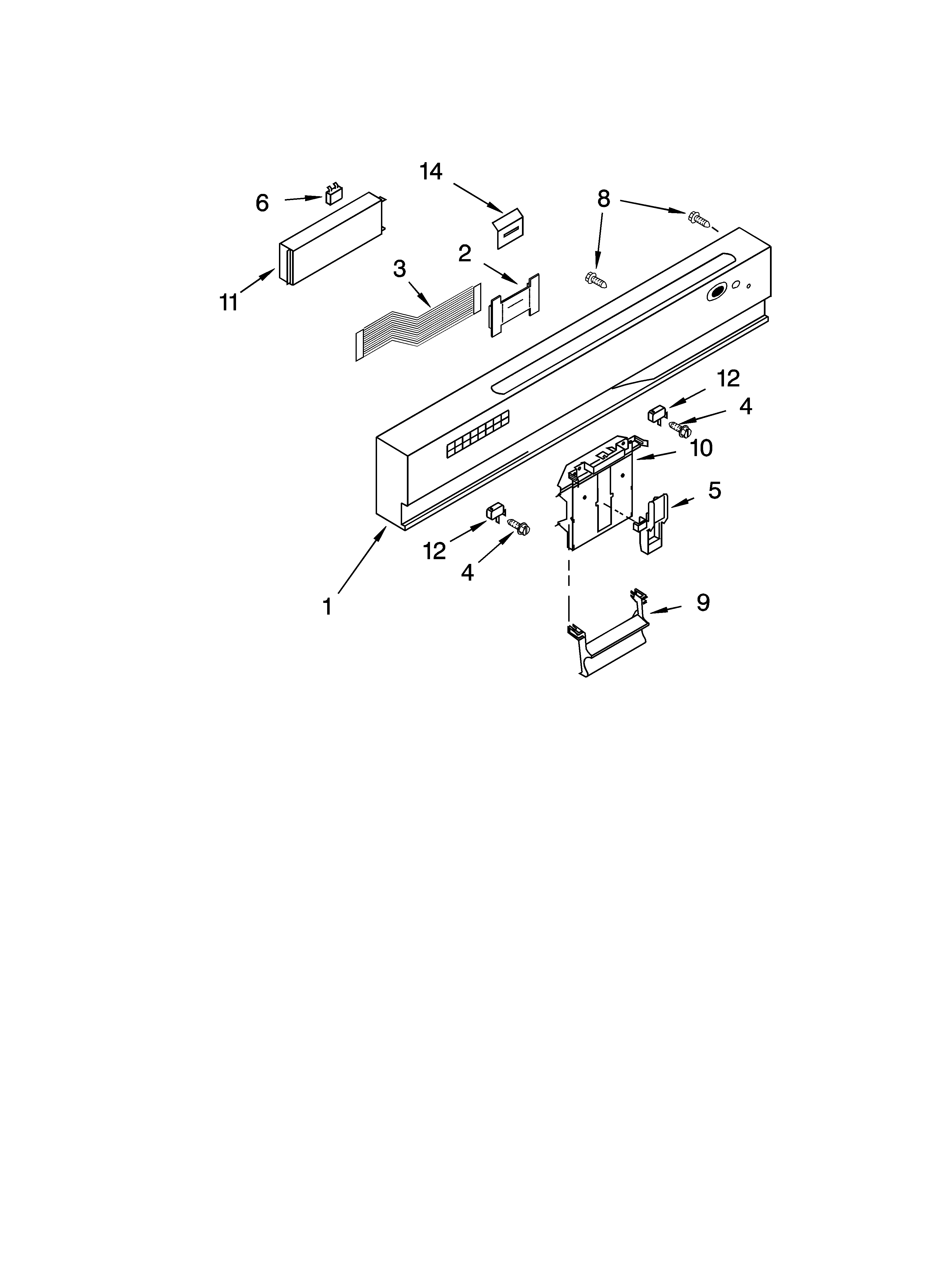 Kenmore Elite 66517289400 control panel parts diagram