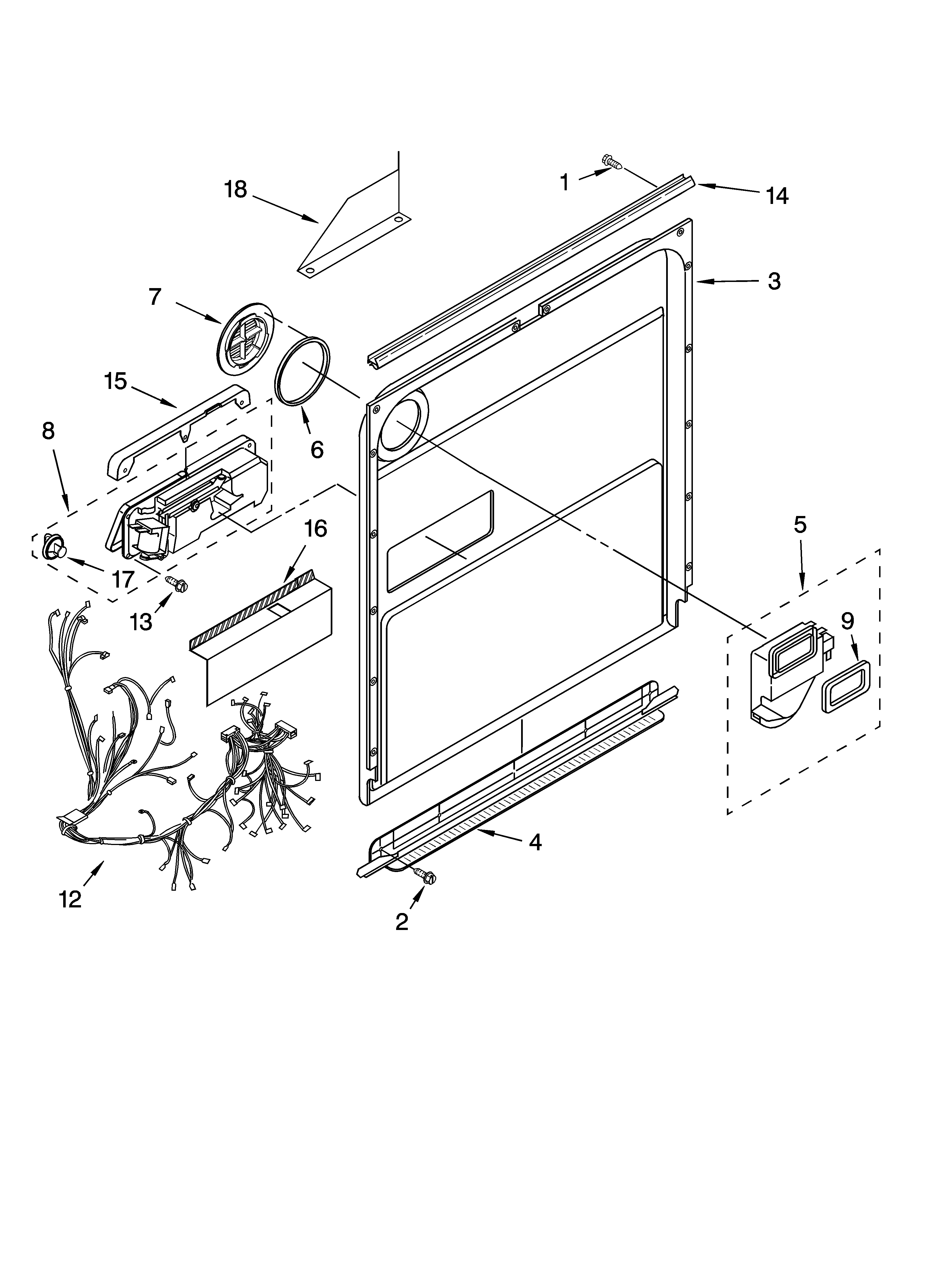 Kenmore Elite 66517289400 door and latch parts diagram