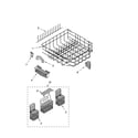 Kenmore Elite 66516293400 lower rack parts, optional parts (not included) diagram
