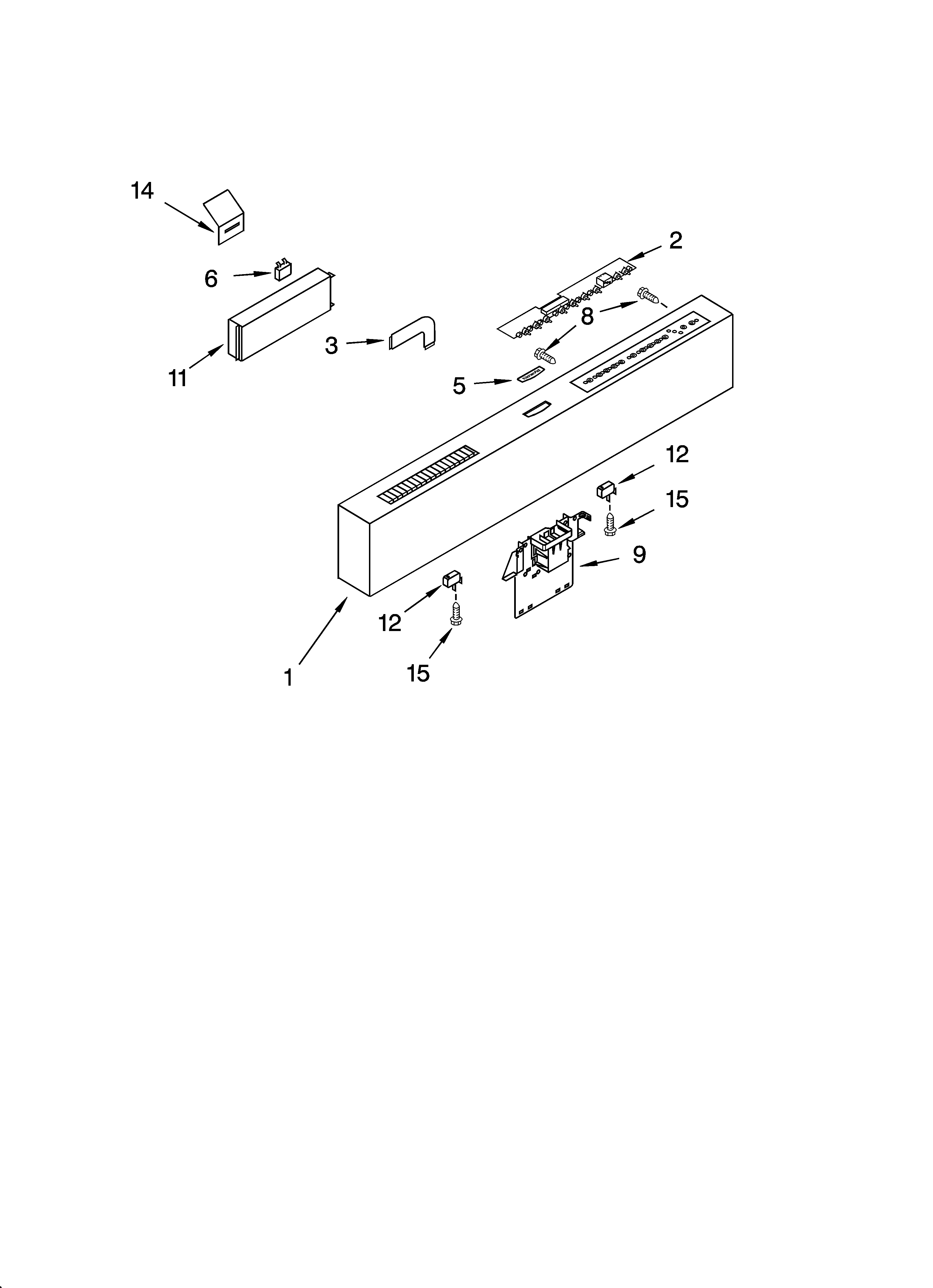 Kenmore Elite 66516292401 control panel parts diagram