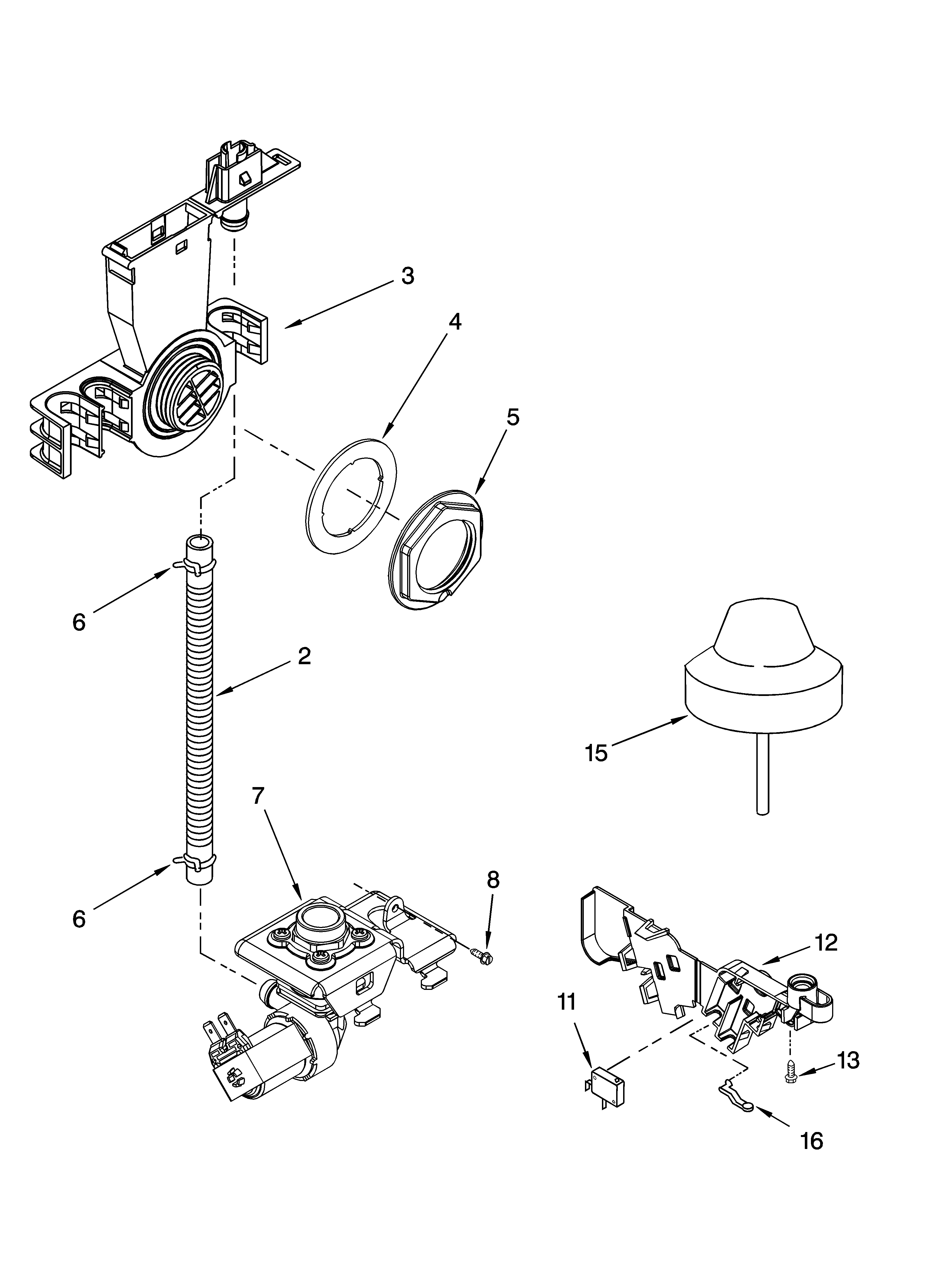Kenmore 66516342301 fill and overfill parts diagram