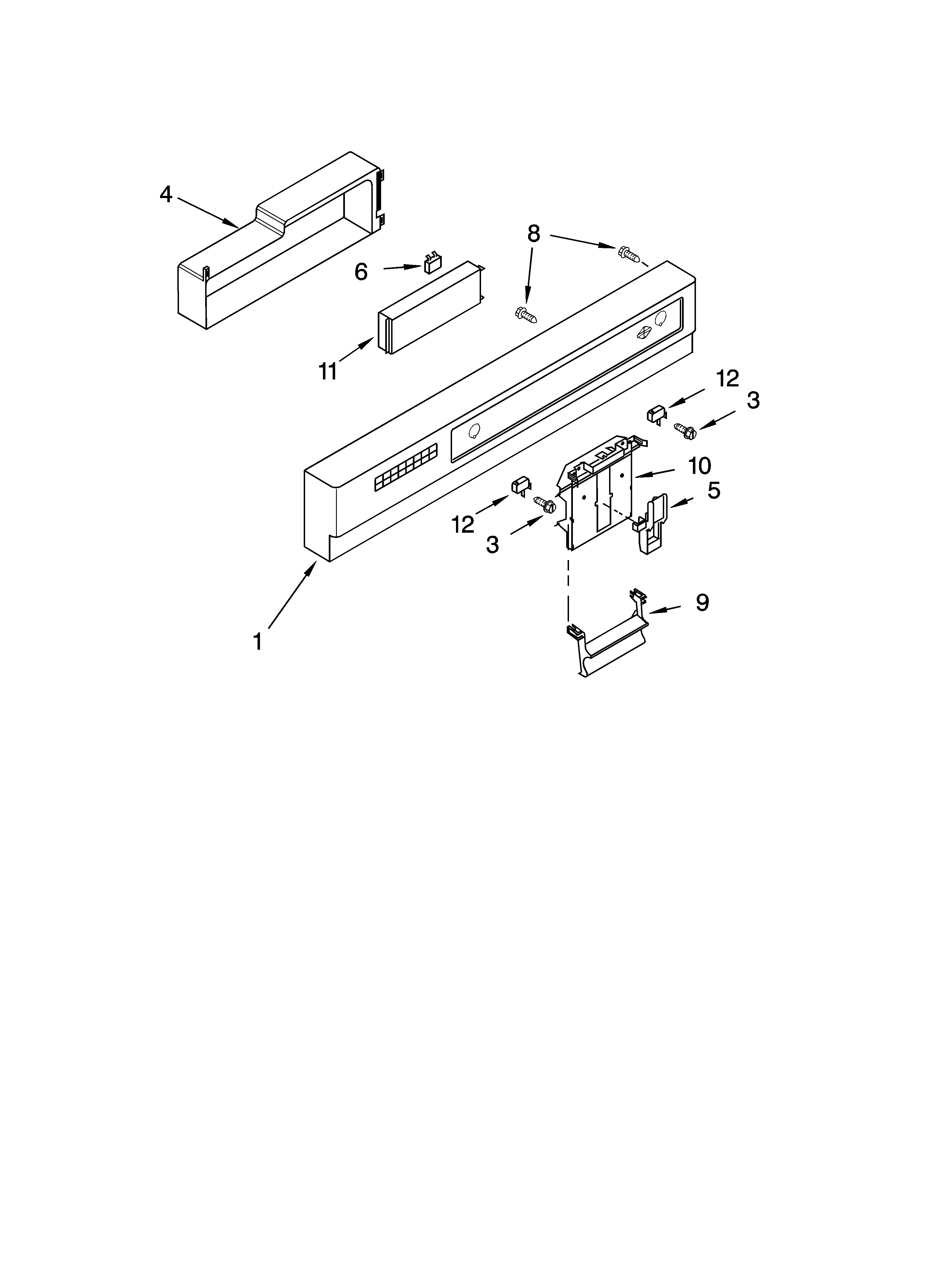 Kenmore 66517369300 control panel parts diagram