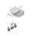 Kenmore 66517363301 lower rack parts, optional parts (not included) diagram