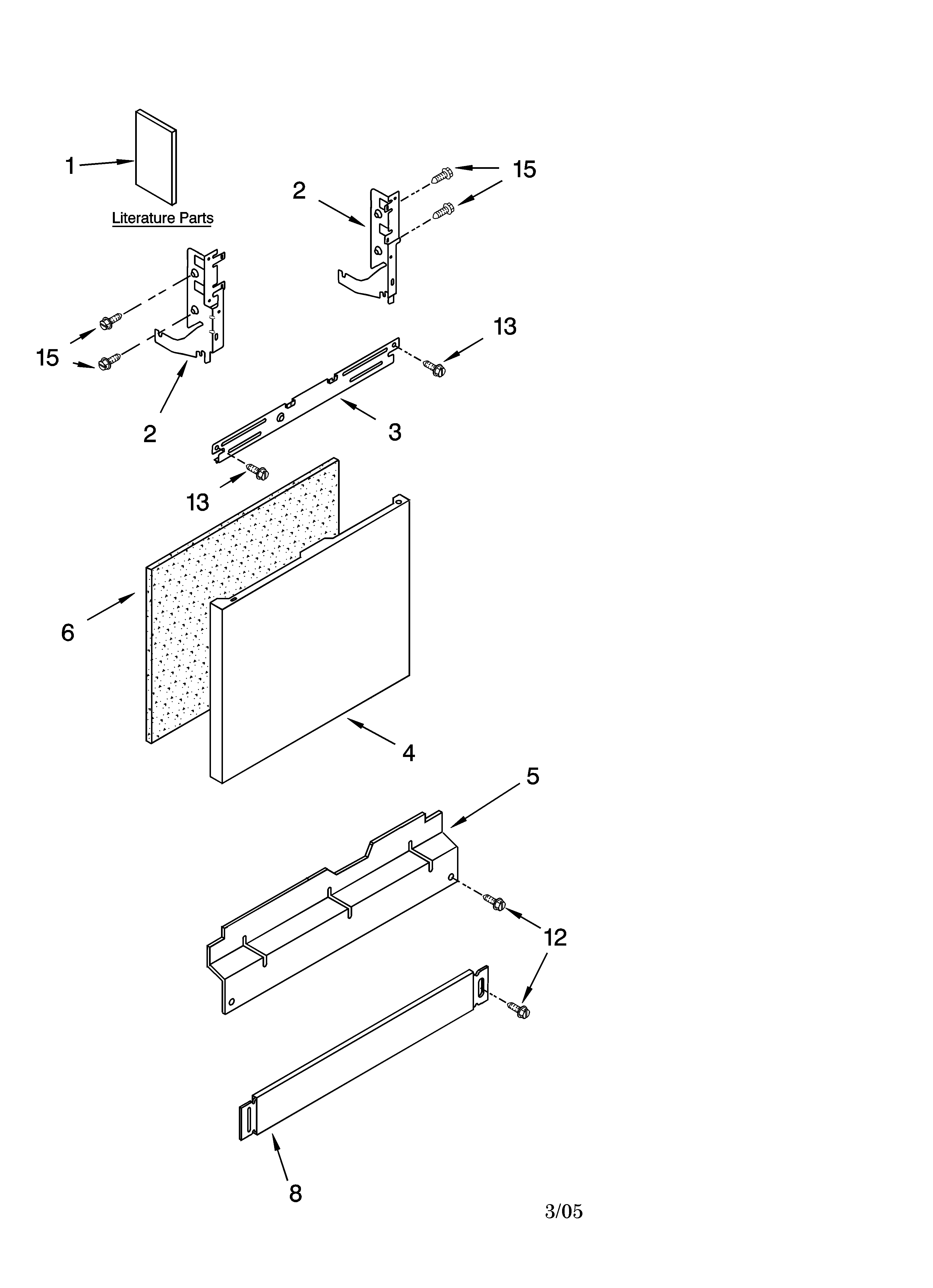 Kenmore 66517389300 door and panel parts diagram