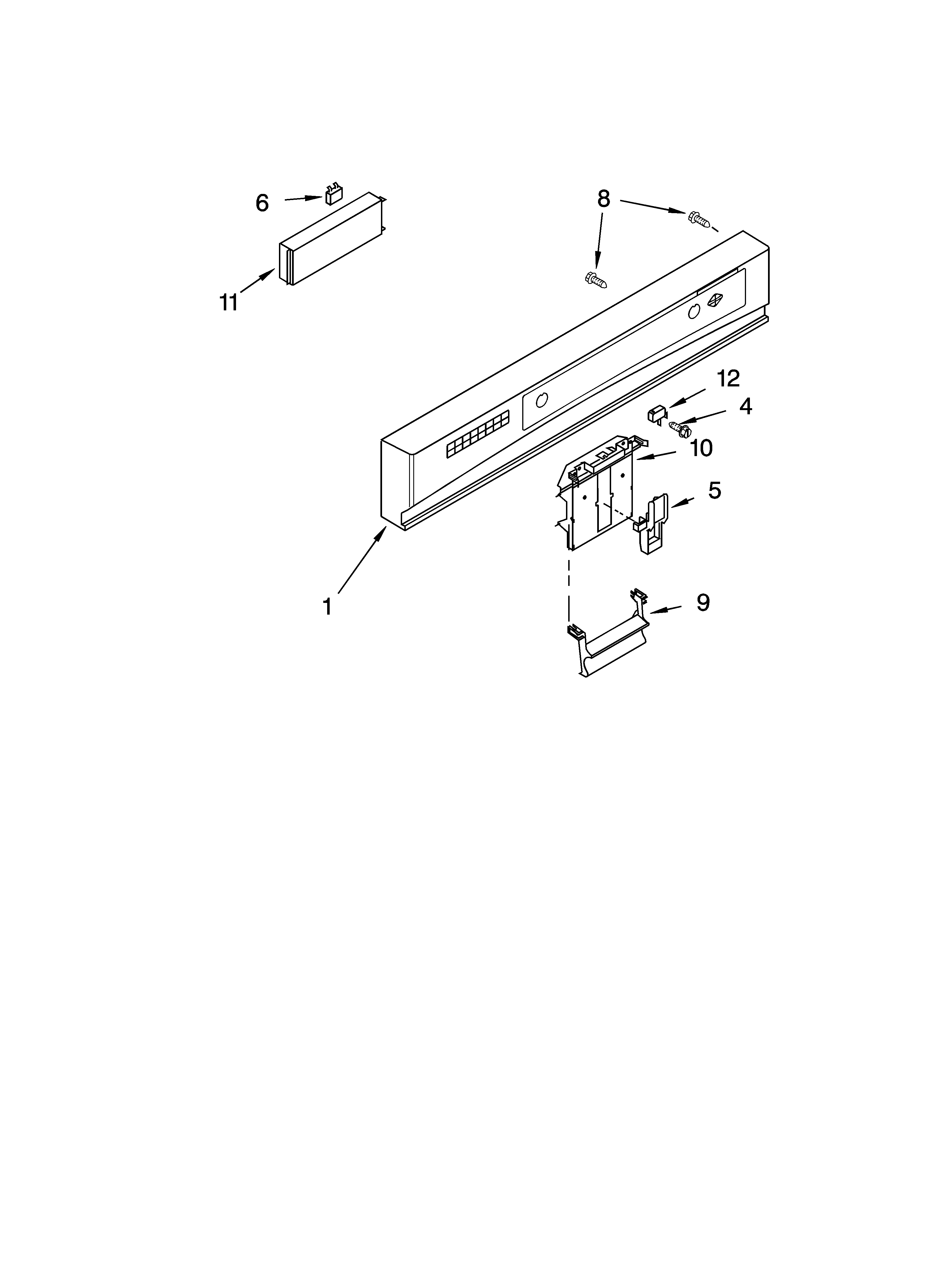 Kenmore 66517389300 control panel parts diagram