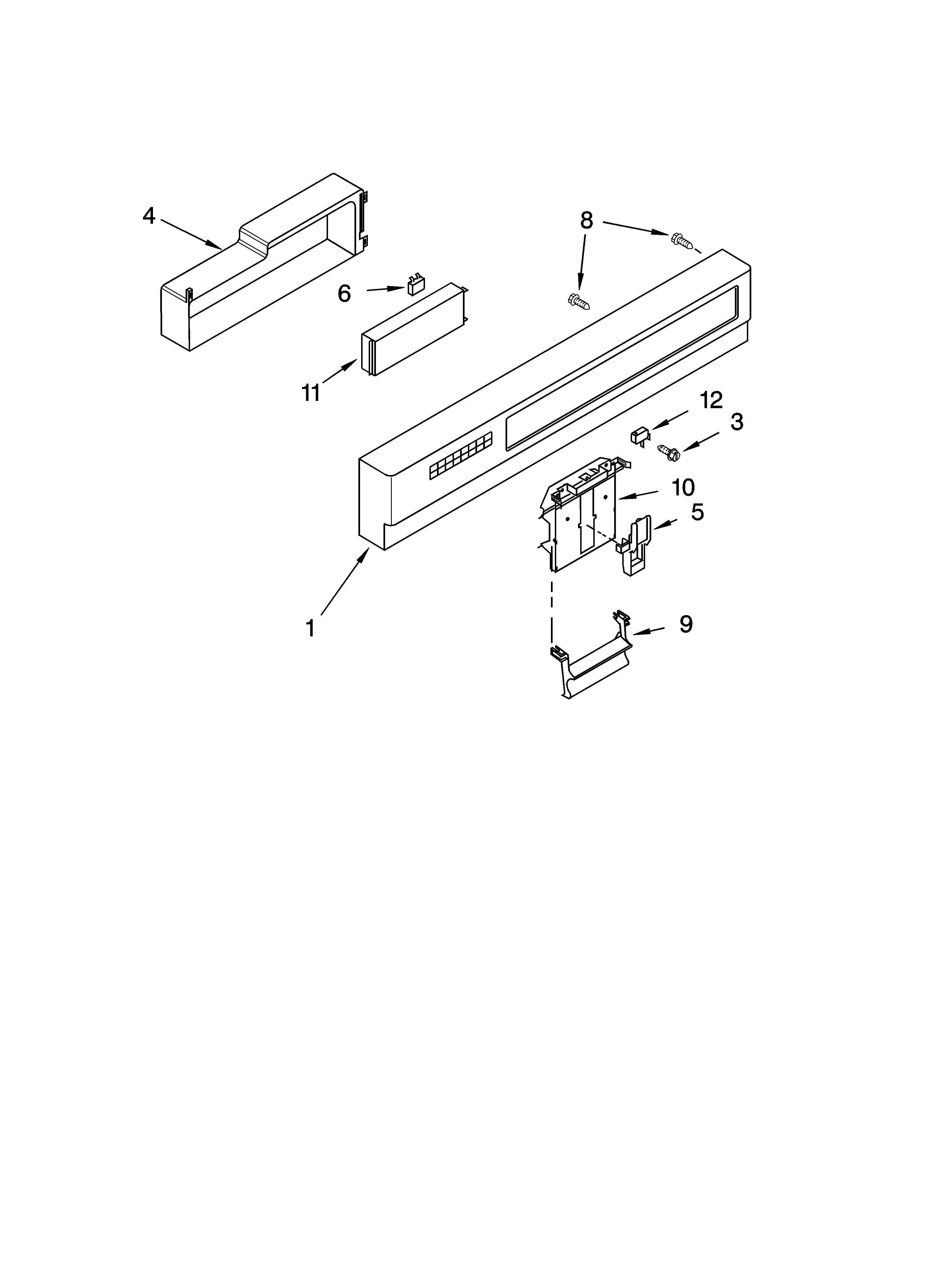 Kenmore 66516504200 control panel parts diagram
