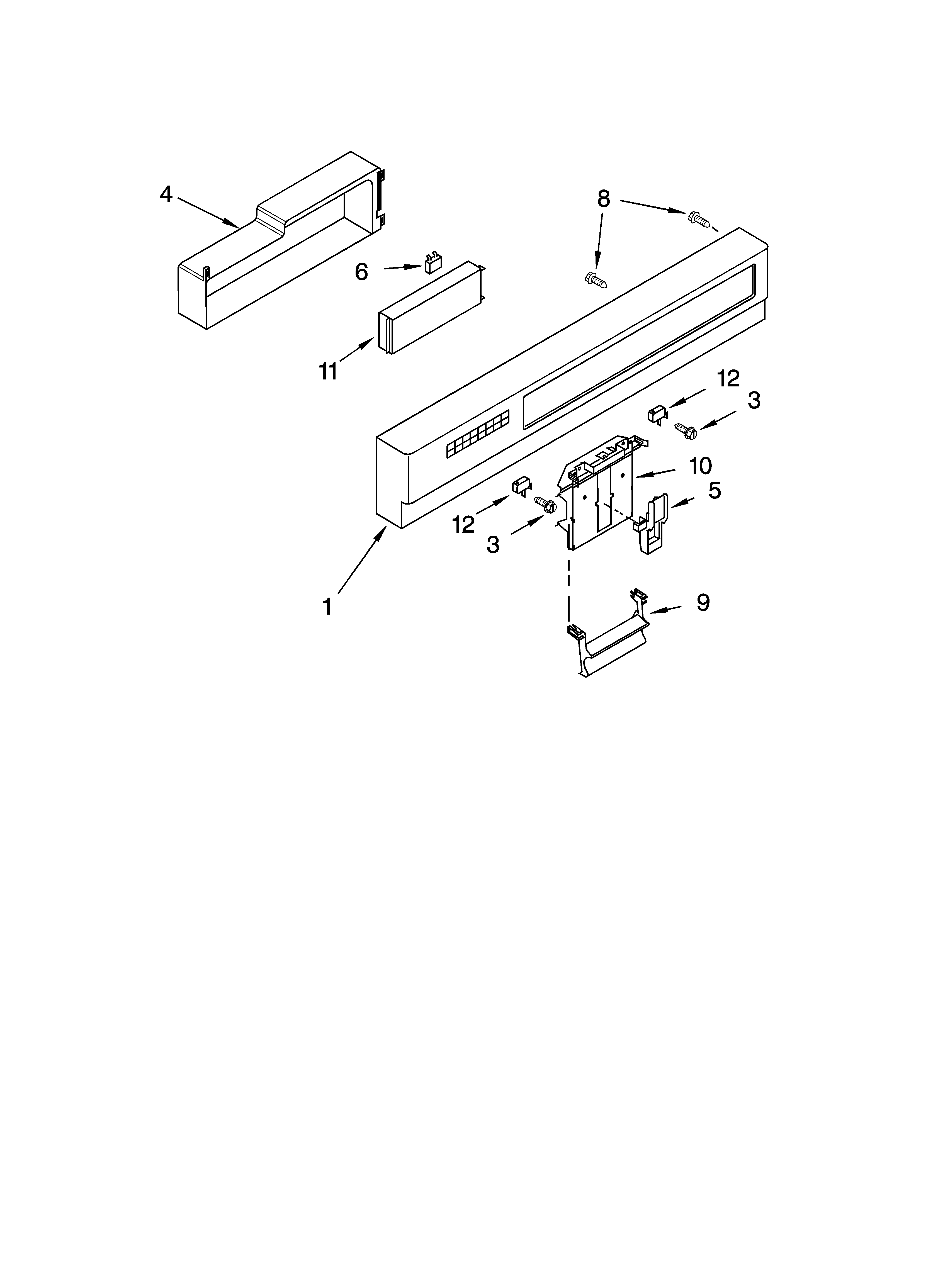 Kenmore 66516519202 control panel parts diagram