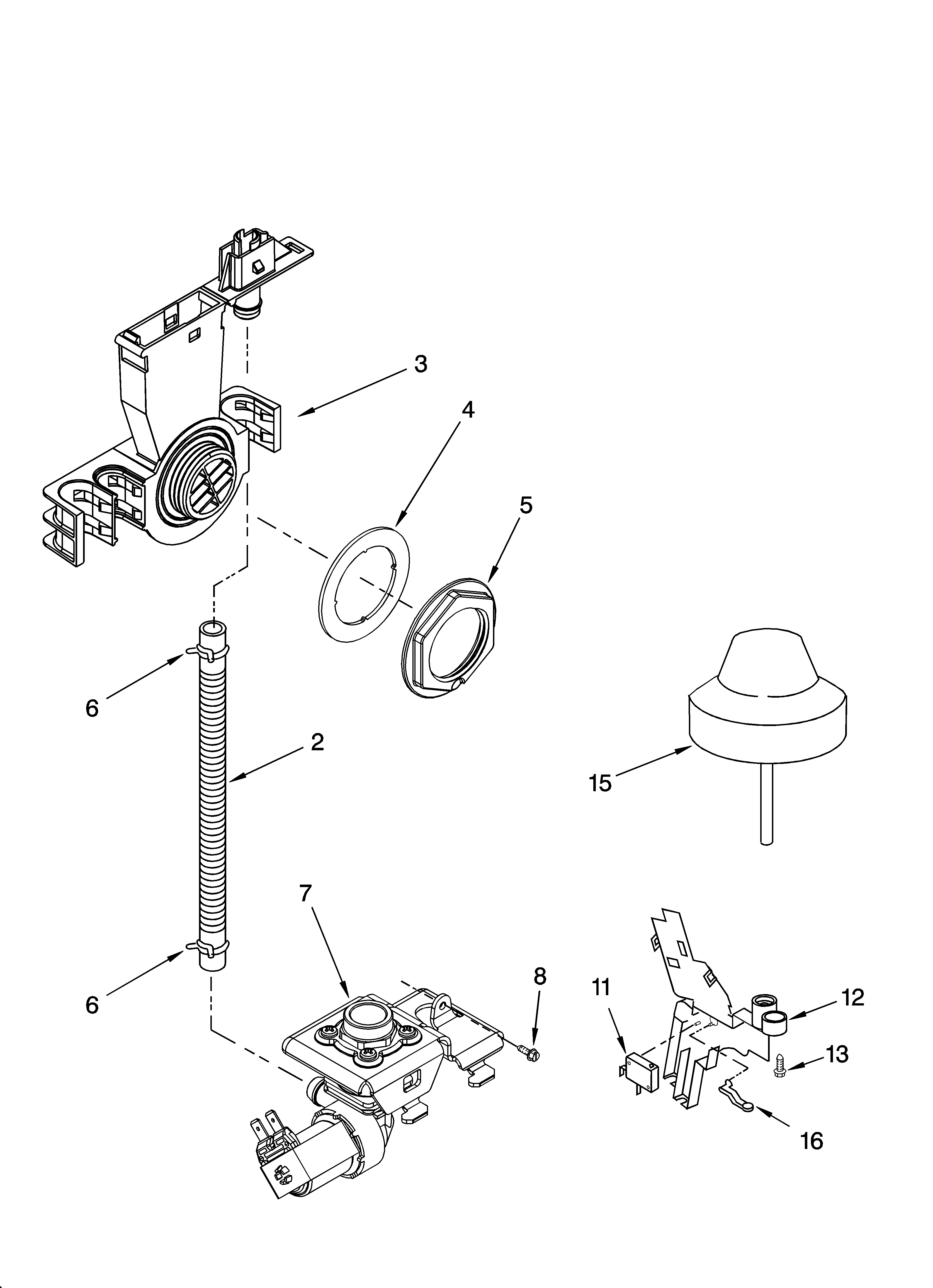 Kenmore 66516519202 fill and overfill parts diagram