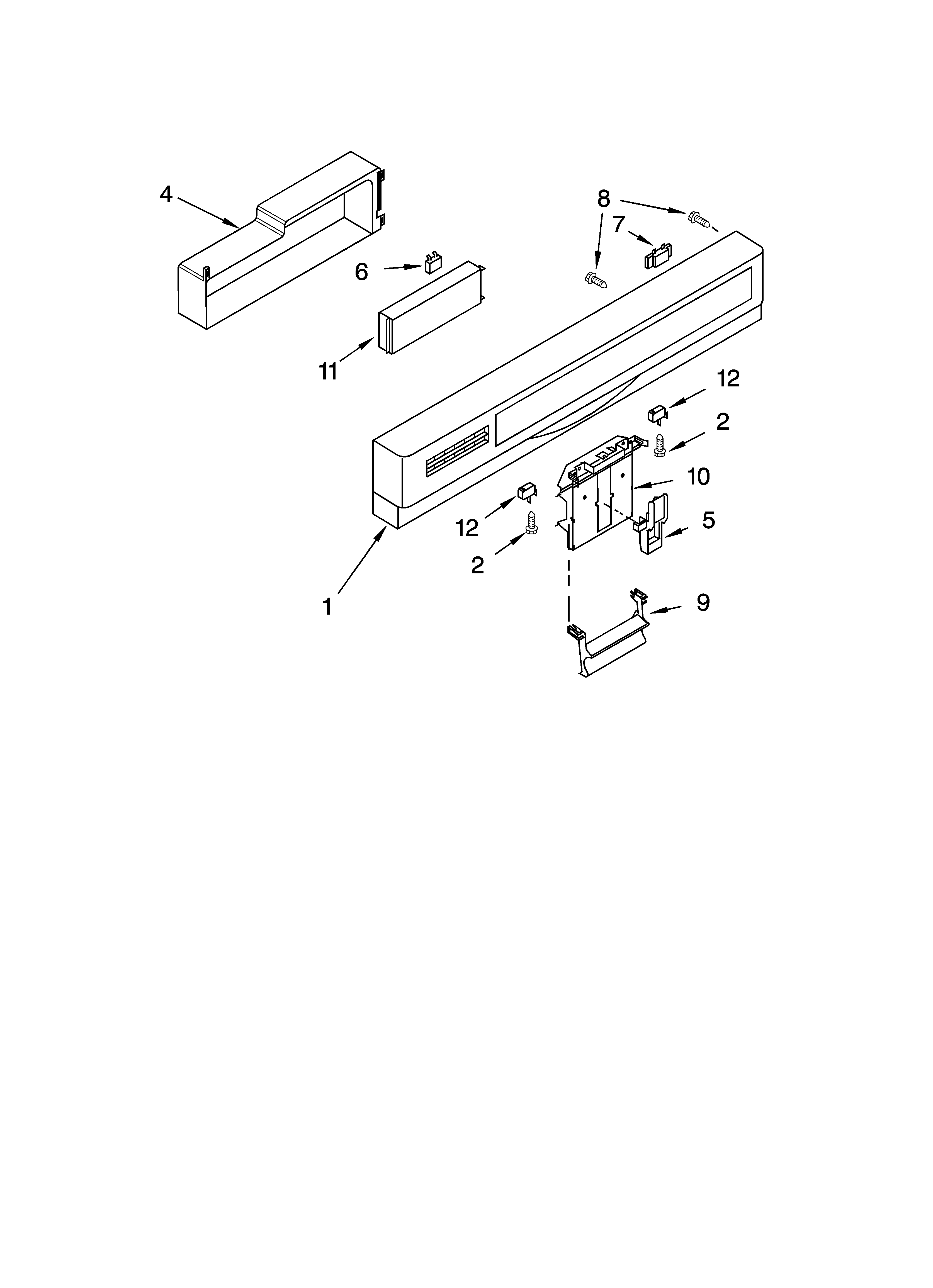 Kenmore 66517532202 control panel parts diagram