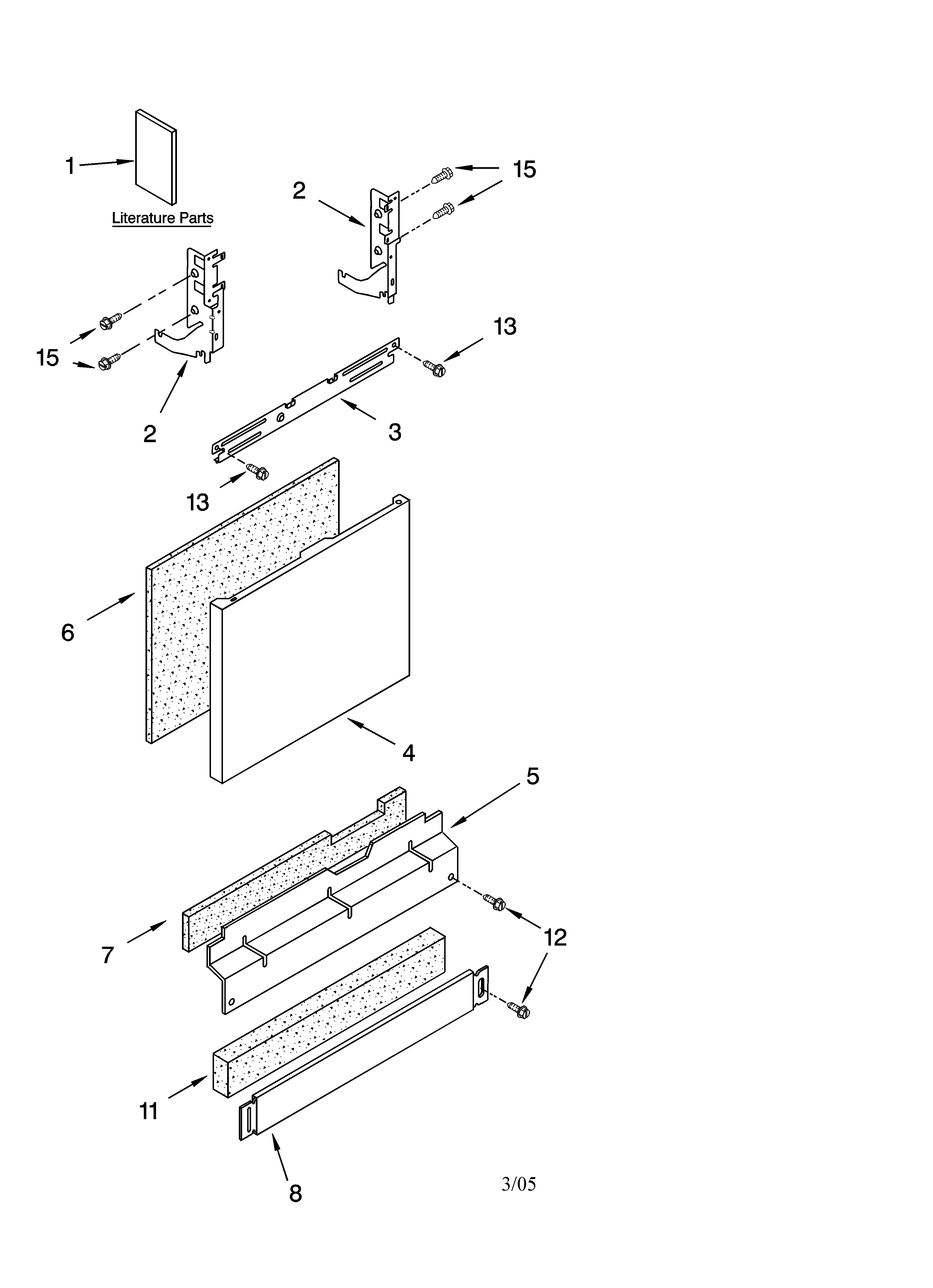 Kenmore 66517589200 door and panel parts diagram