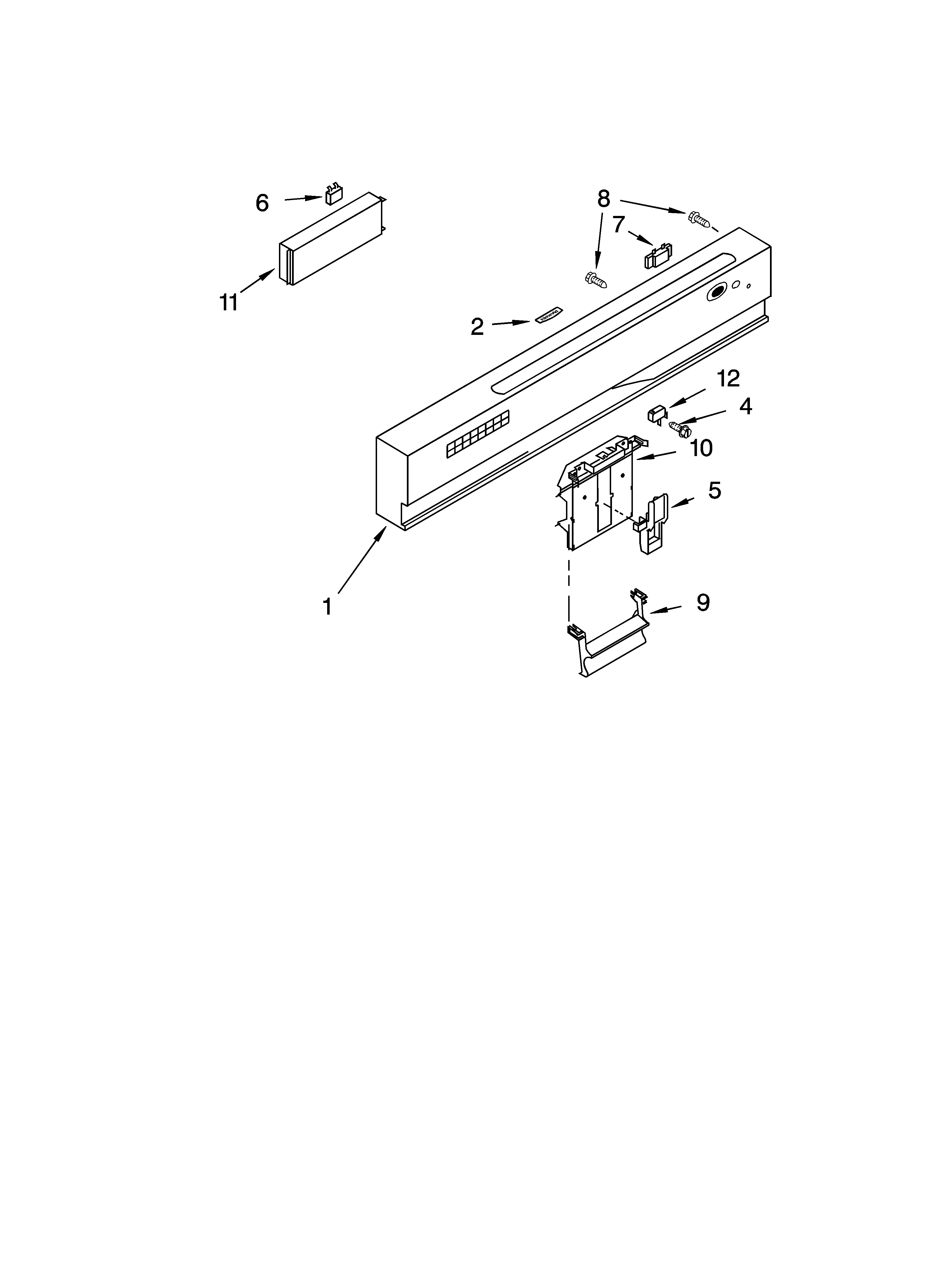 Kenmore 66517589200 control panel parts diagram