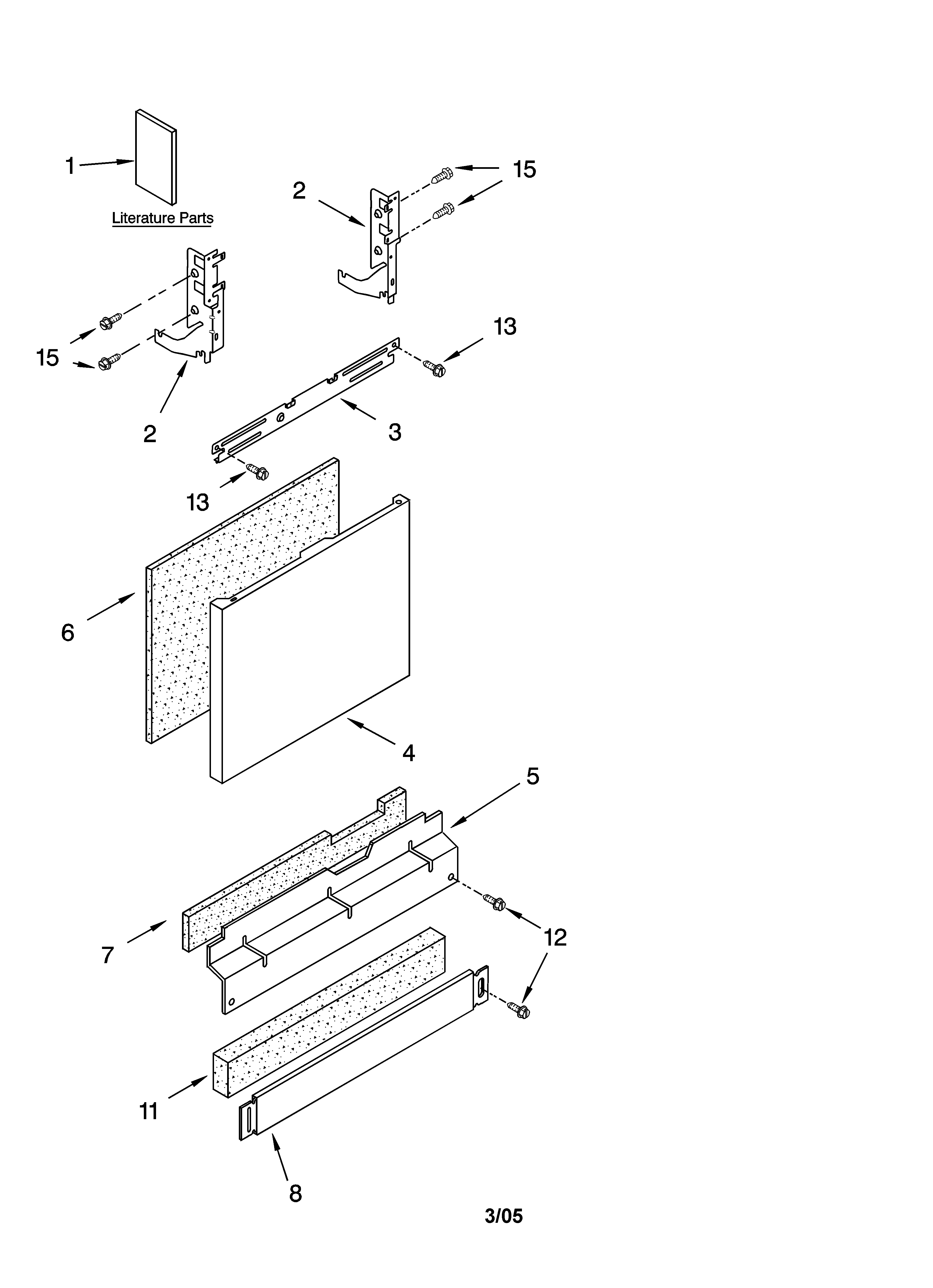 Kenmore 66517589202 door and panel parts diagram