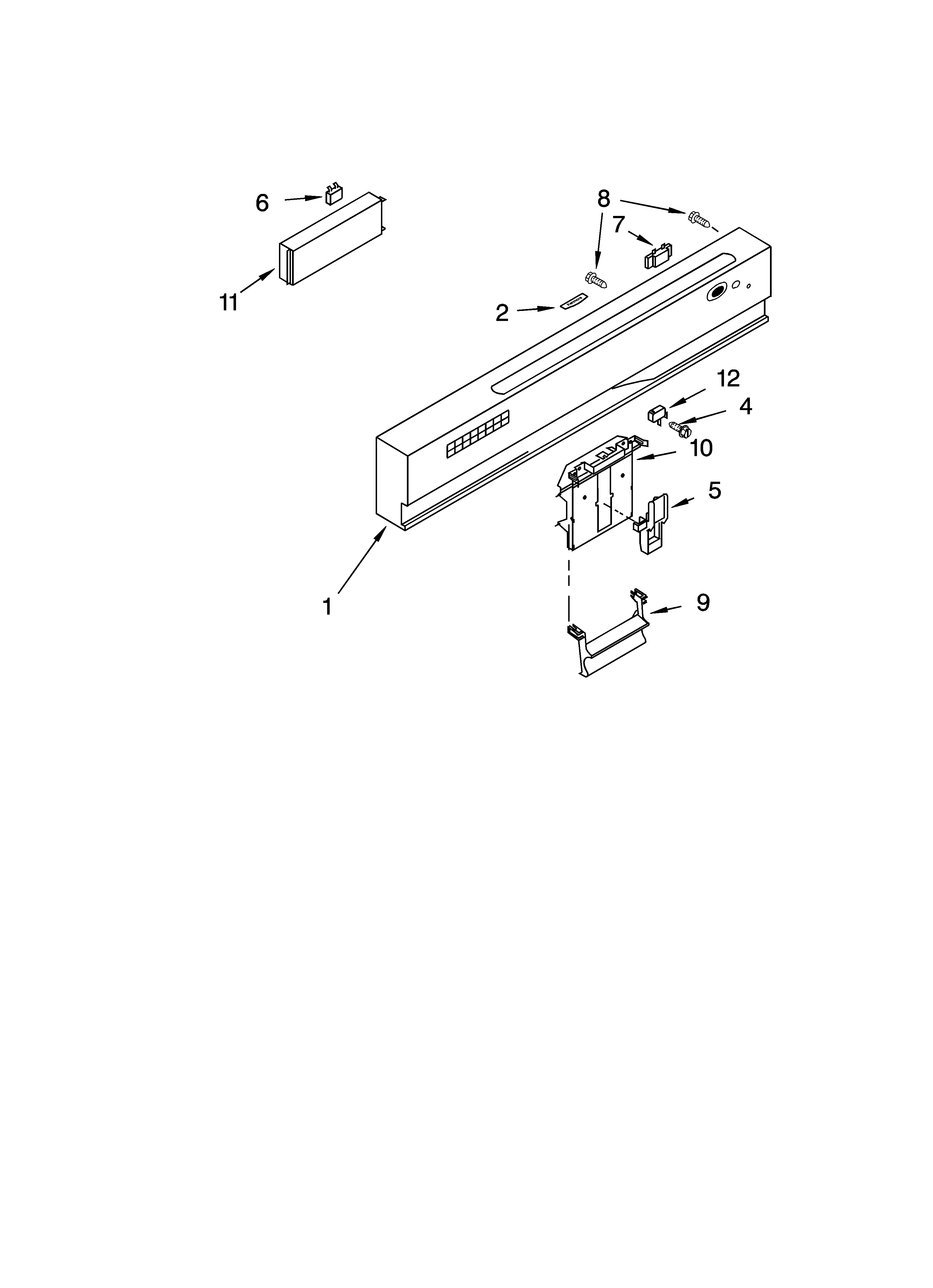 Kenmore 66517589202 control panel parts diagram
