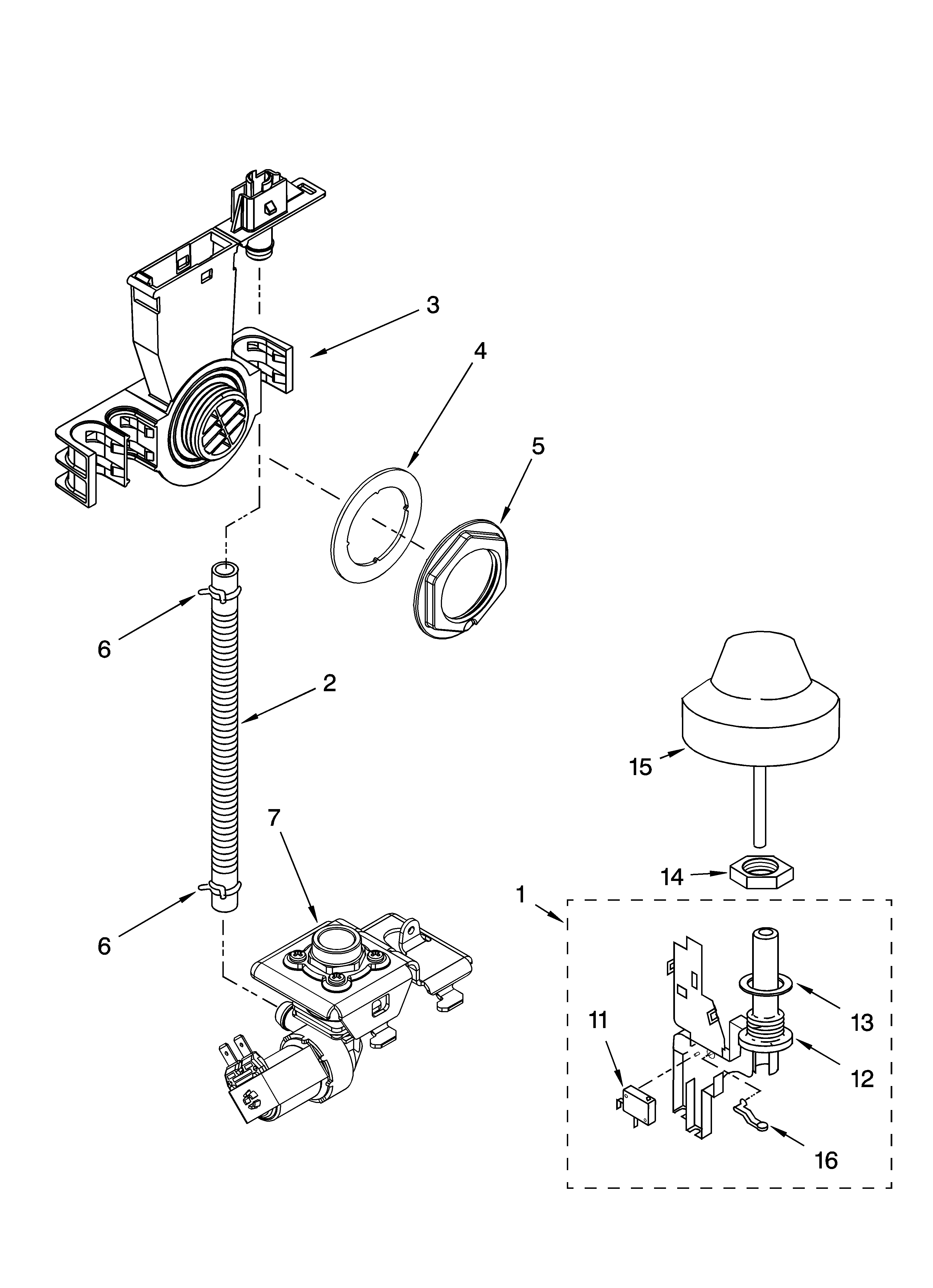 Kenmore 66517589202 fill and overfill parts diagram